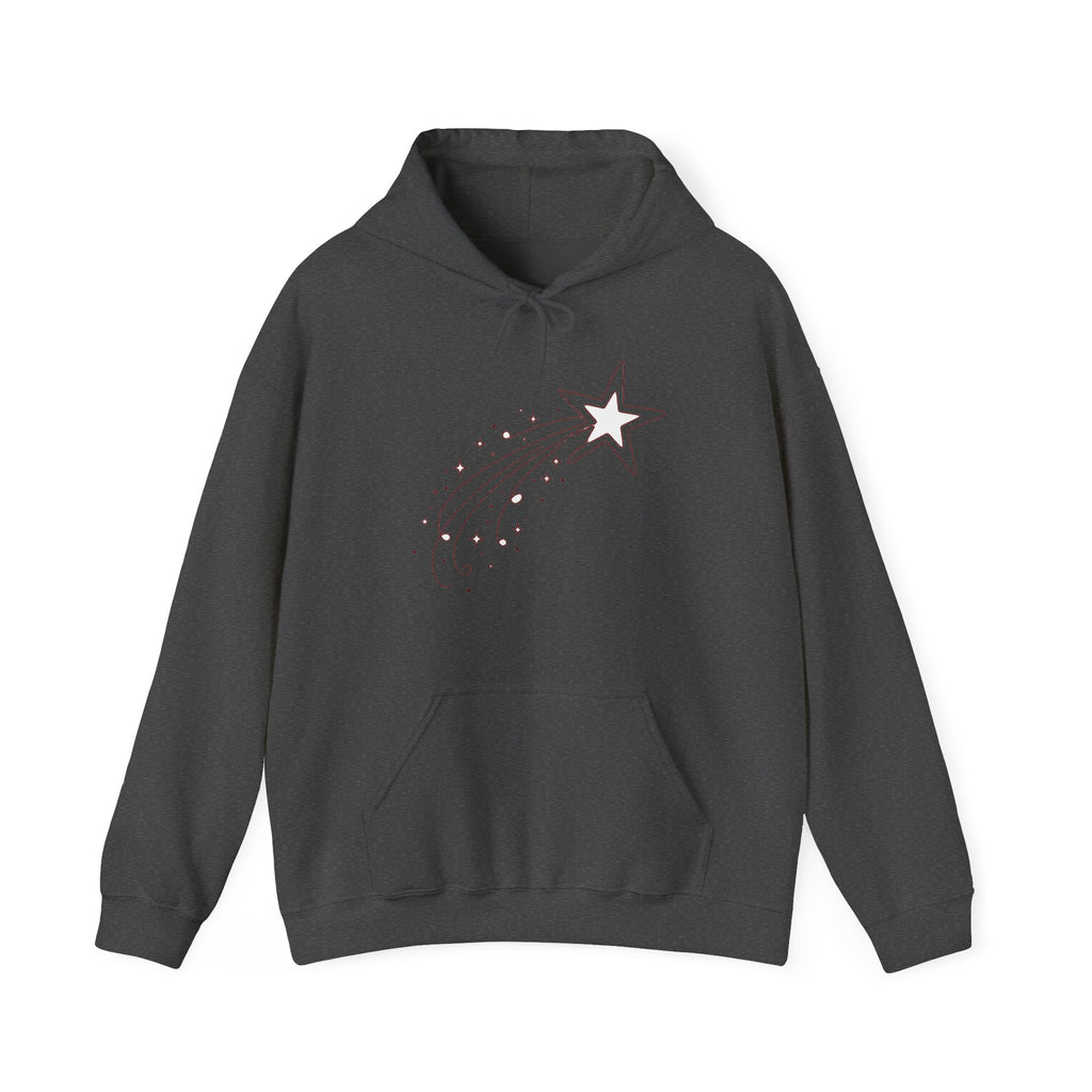 Matching Couple Sweatshirt - Shooting Star & North Star Matching Couple Hooded Sweatshirt Minimalist Art His Hers Valentine Gift - Design A