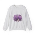 Matching Couple Sweatshirt - Lavender Fields & Canyon Matching Couple Crewneck Sweatshirt Watercolor Art His Hers Engagement Gift - Design A
