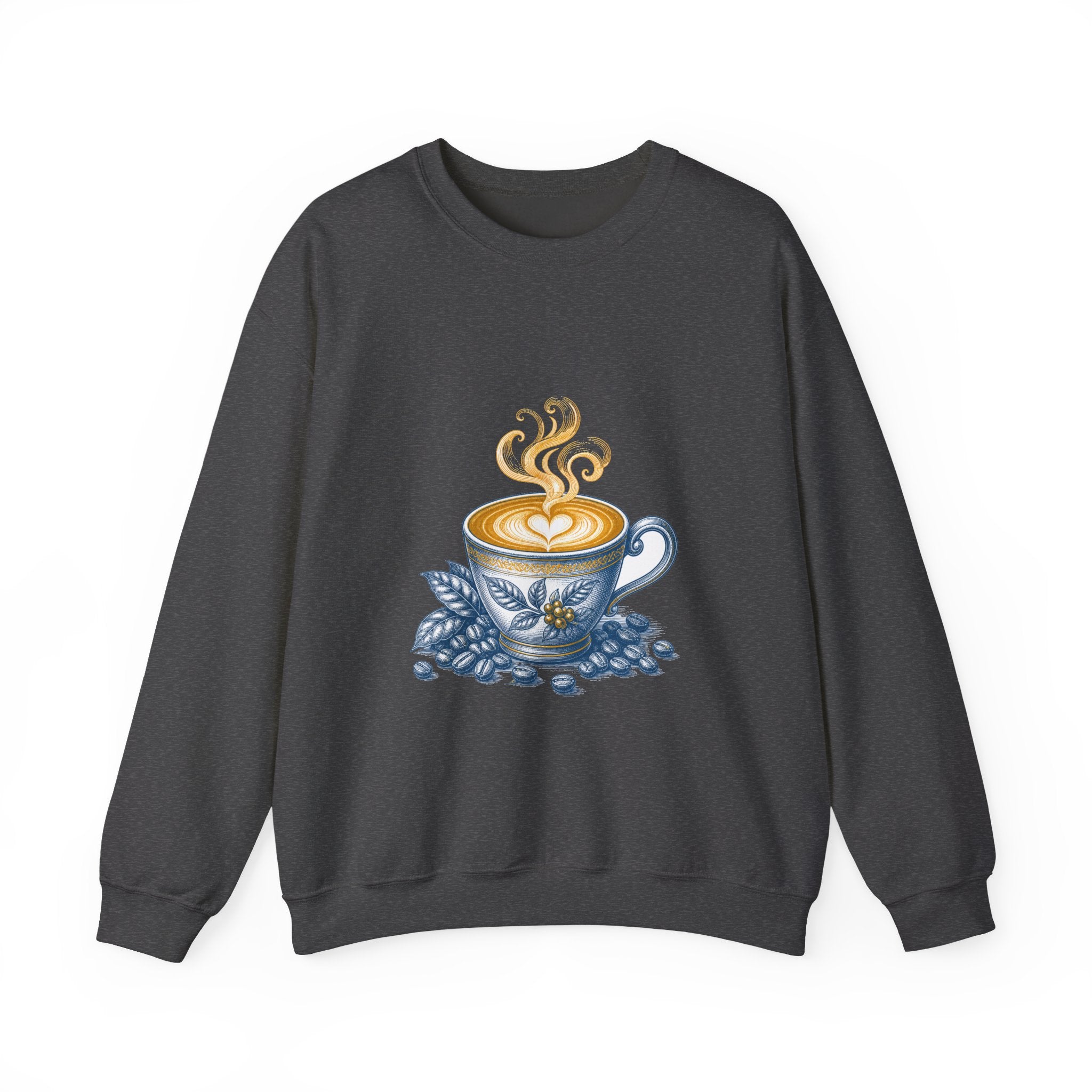 Matching Couple Sweatshirt - Coffee & Tea Matching Couple Crewneck Sweatshirt Vintage Art His Hers Wedding Gift - Design A