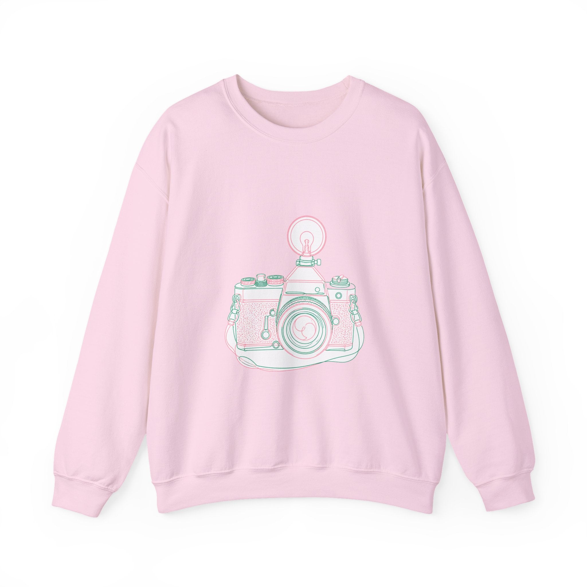 Matching Couple Sweatshirt - Camera & Film Matching Couple Crewneck Sweatshirt Minimalist Art His Hers Valentine Gift - Design A