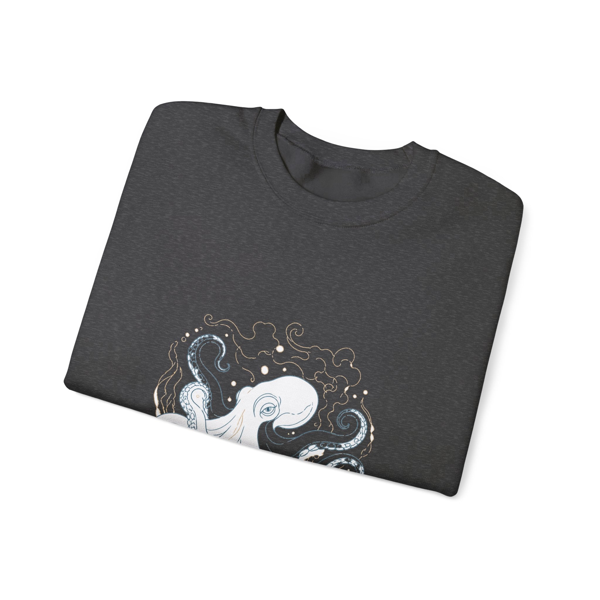 Matching Couple Sweatshirt - Octopus & Jellyfish Matching Couple Crewneck Sweatshirt Minimalist Art His Hers Valentine Gift - Design A