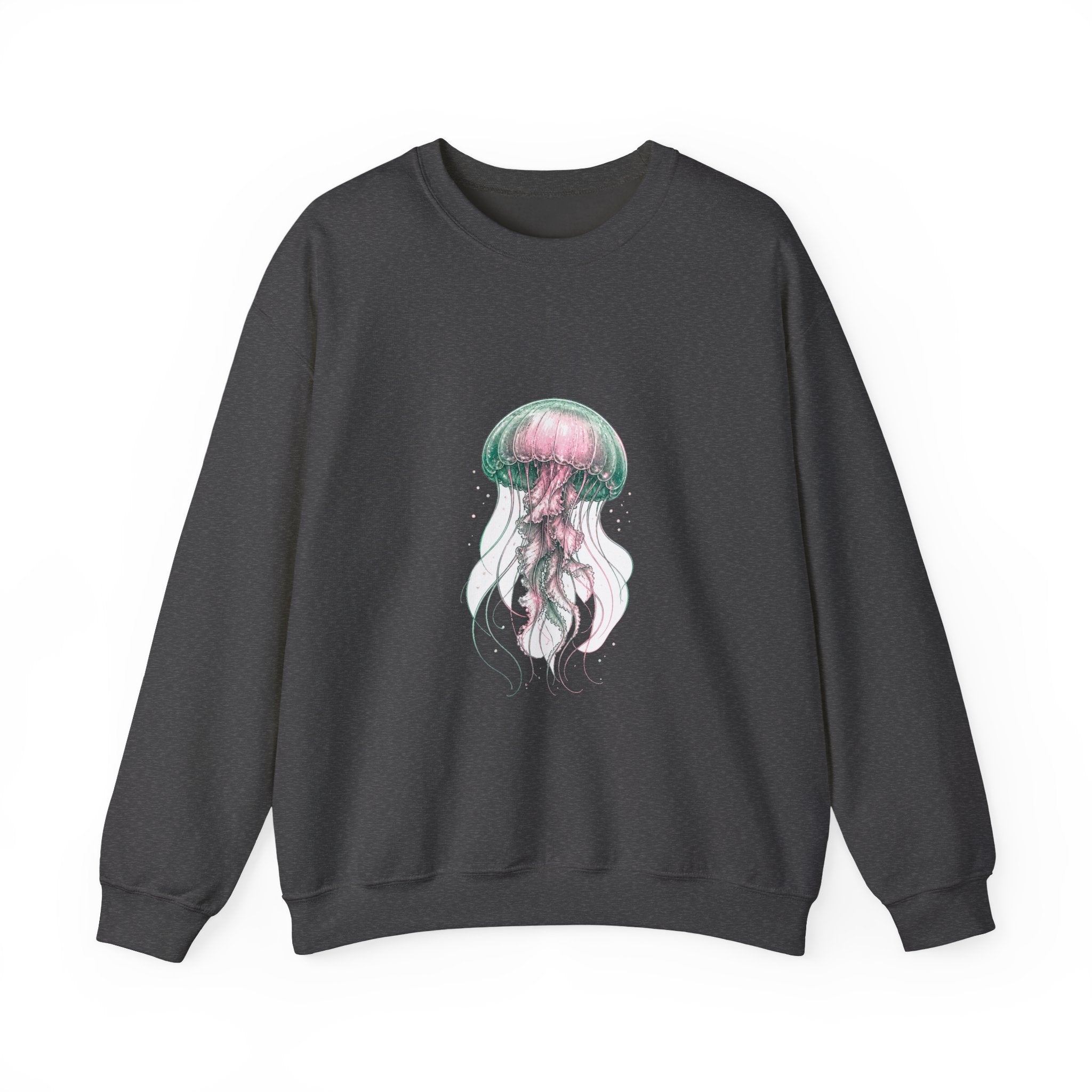 Matching Couple Sweatshirt - Octopus & Jellyfish Matching Couple Premium Fleece Sweatshirt Hand-Drawn Art His Hers Anniversary Gift - Design B