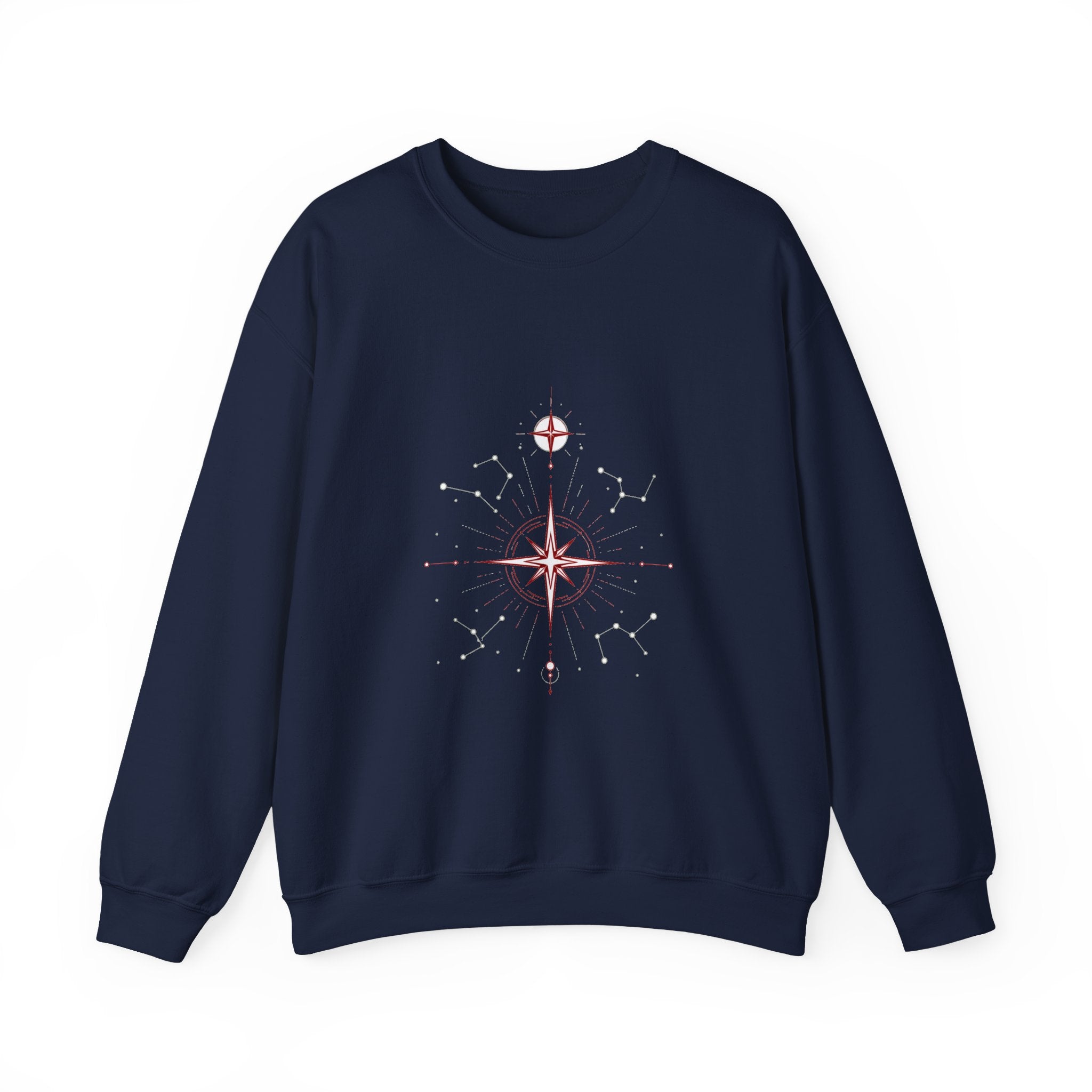 Matching Couple Sweatshirt - Shooting Star & North Star Matching Couple Crewneck Sweatshirt Minimalist Art His Hers Valentine Gift - Design B