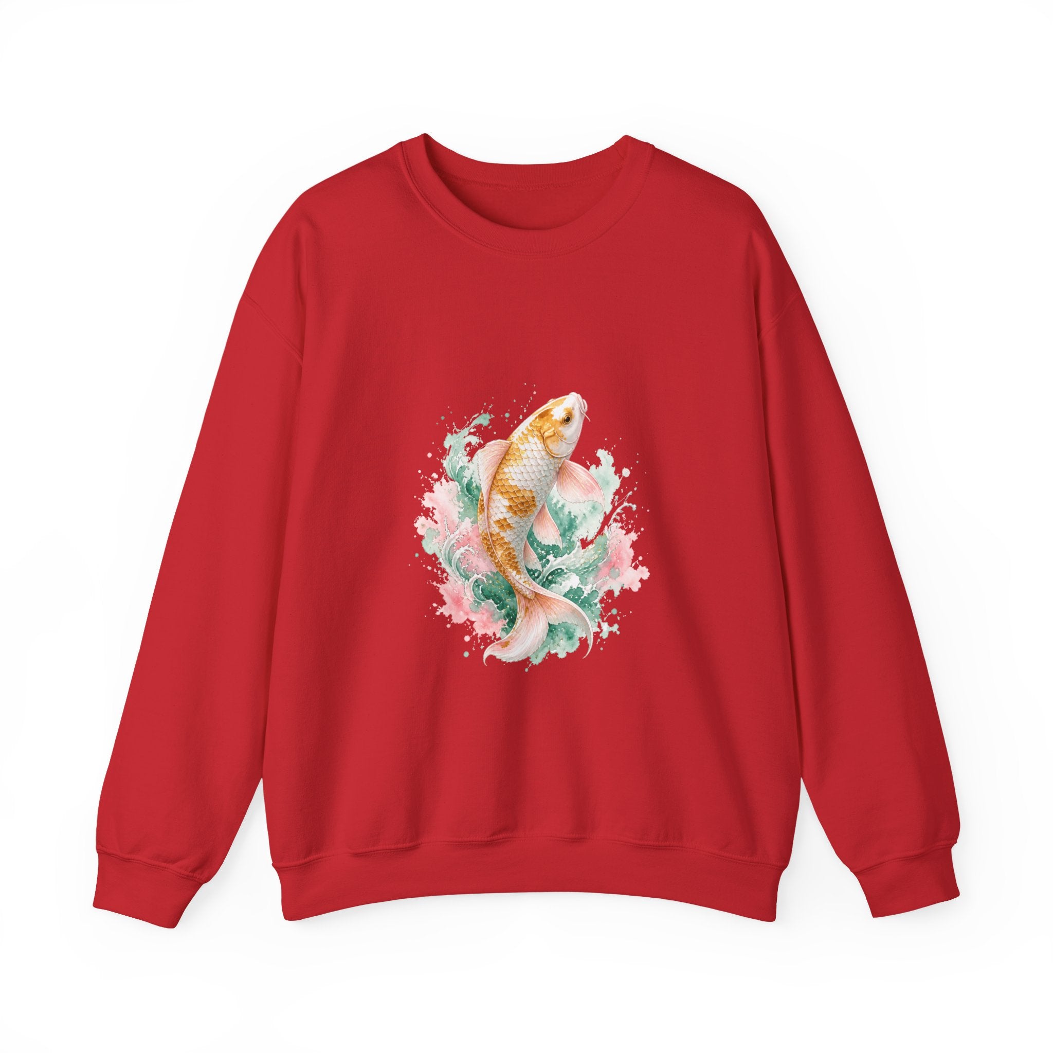 Matching Couple Sweatshirt - Koi Fish Yin Yang Matching Couple Premium Fleece Sweatshirt Watercolor Art His Hers Birthday Gift - Design A