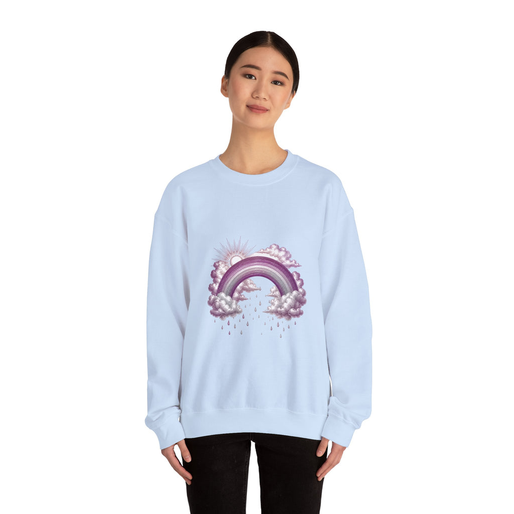 Matching Couple Sweatshirt - Storm & Rainbow Matching Couple Crewneck Sweatshirt Vintage Art His Hers Wedding Gift - Design B