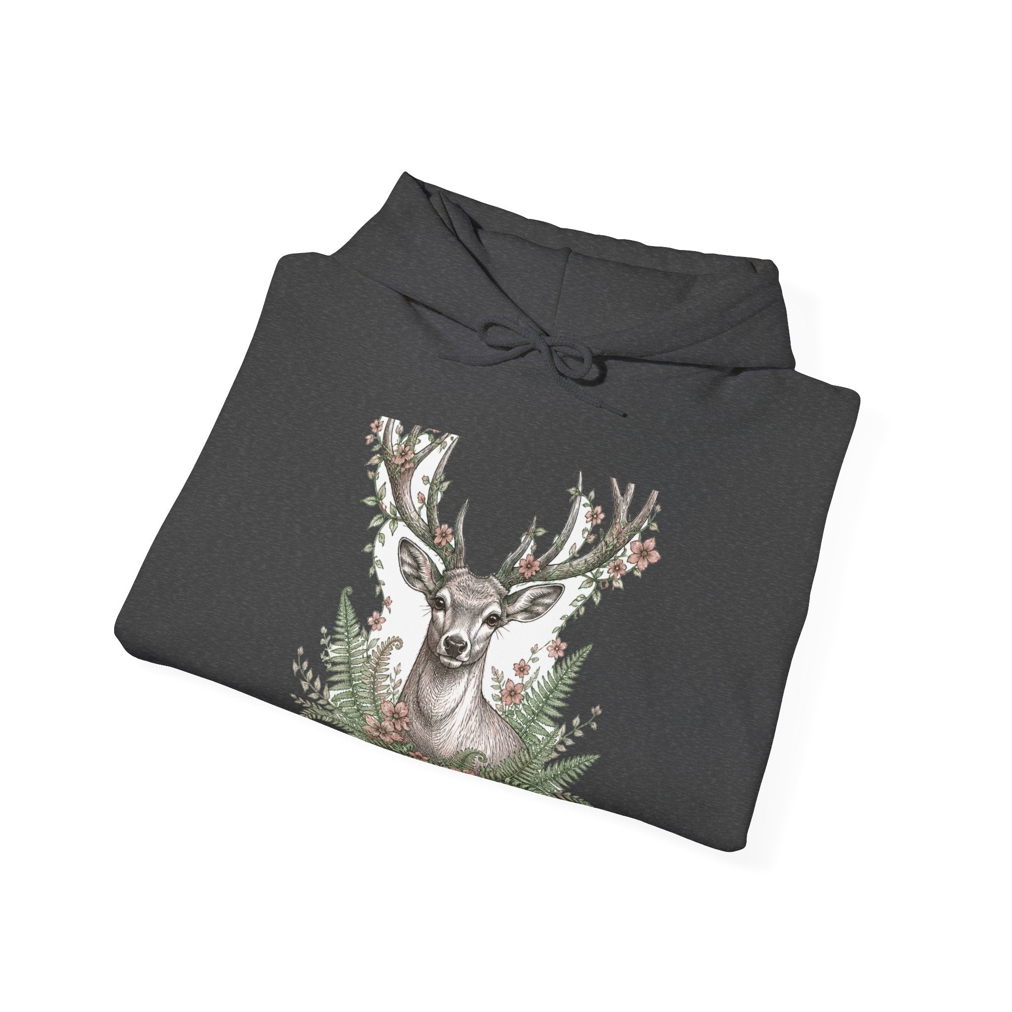 Matching Couple Sweatshirt - Bear & Deer Matching Couple Hooded Sweatshirt Hand-Drawn Art His Hers Best Friend Gift - Design B