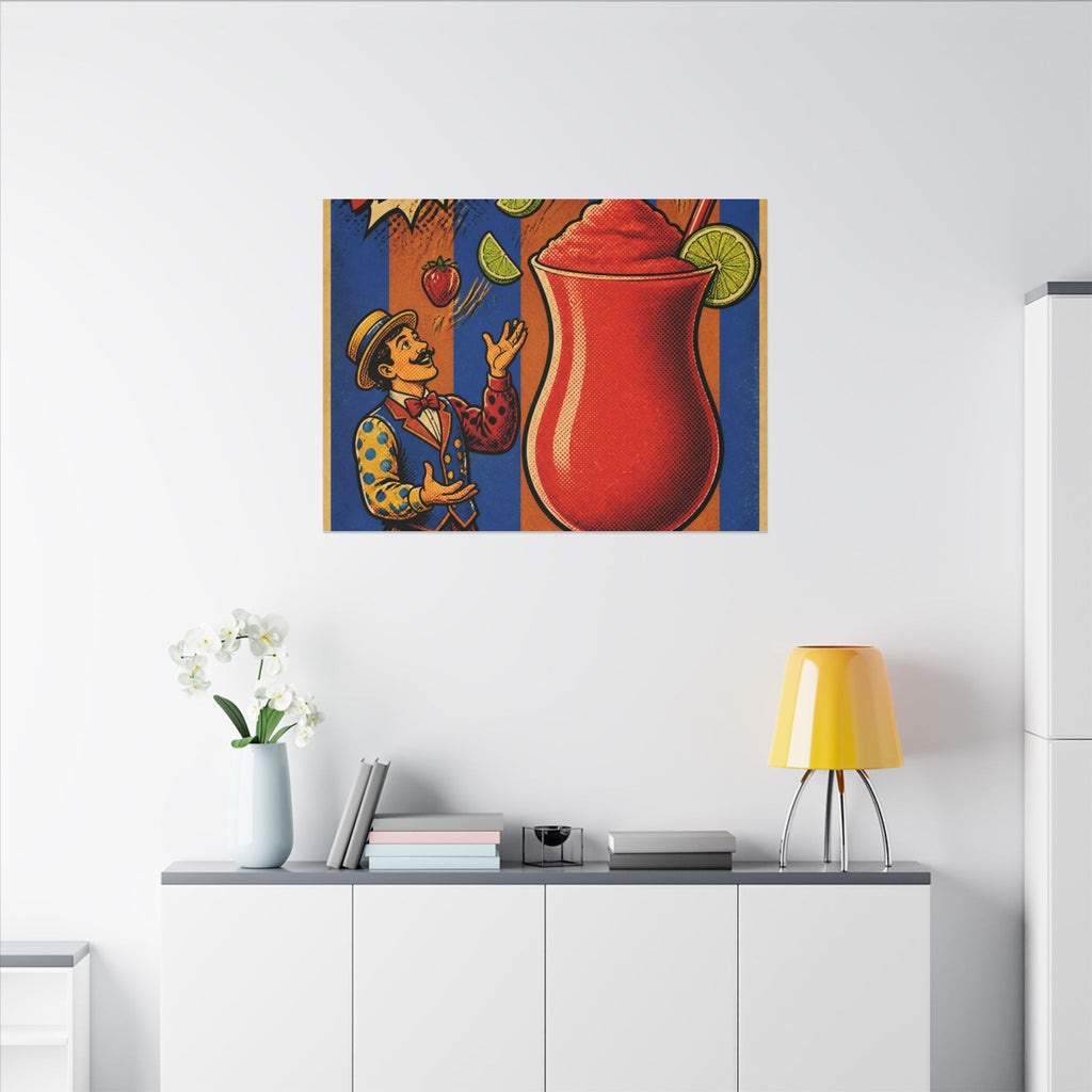 Daiquiri Fruit Juggler Wall Art Canvas 24×36 Pop Art Restaurant Decor Maximalist Print