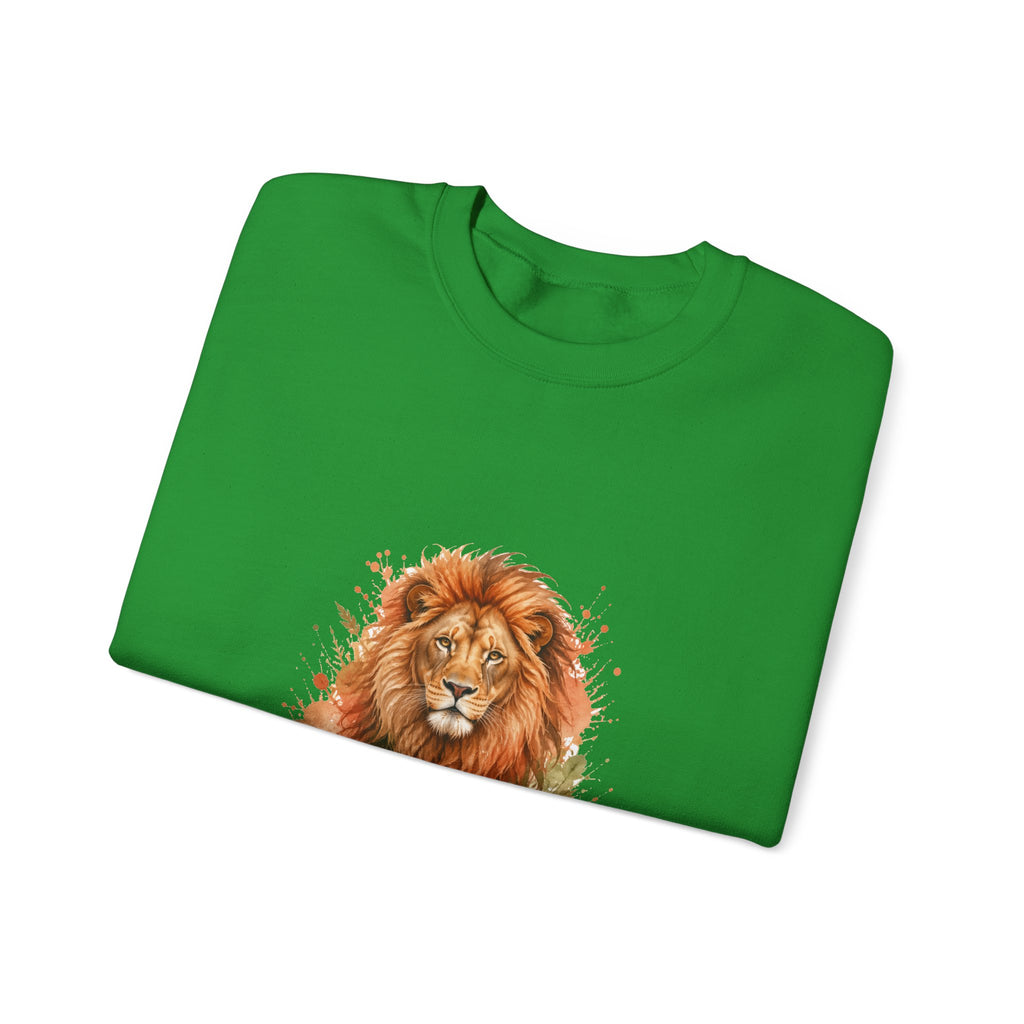 Matching Couple Sweatshirt - Lion & Lamb Matching Couple Comfort Colors Crew Watercolor Art His Hers Birthday Gift - Design A
