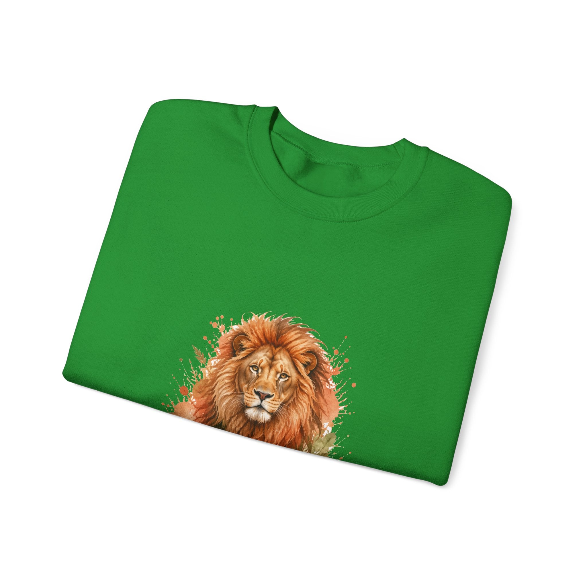Matching Couple Sweatshirt - Lion & Lamb Matching Couple Comfort Colors Crew Watercolor Art His Hers Birthday Gift - Design A
