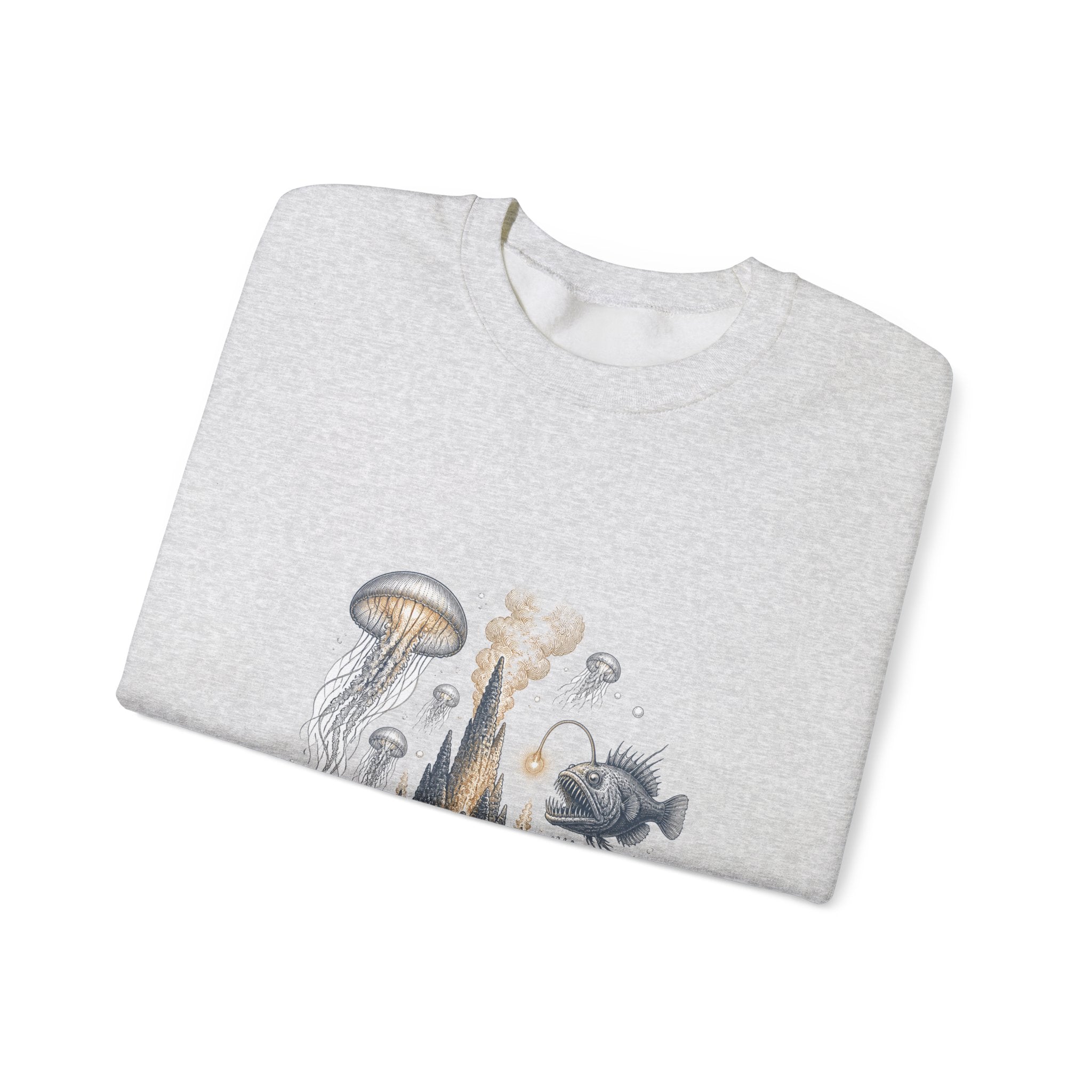 Matching Couple Sweatshirt - Coral Reef & Deep Sea Matching Couple Premium Fleece Sweatshirt Vintage Art His Hers Honeymoon Gift - Design B
