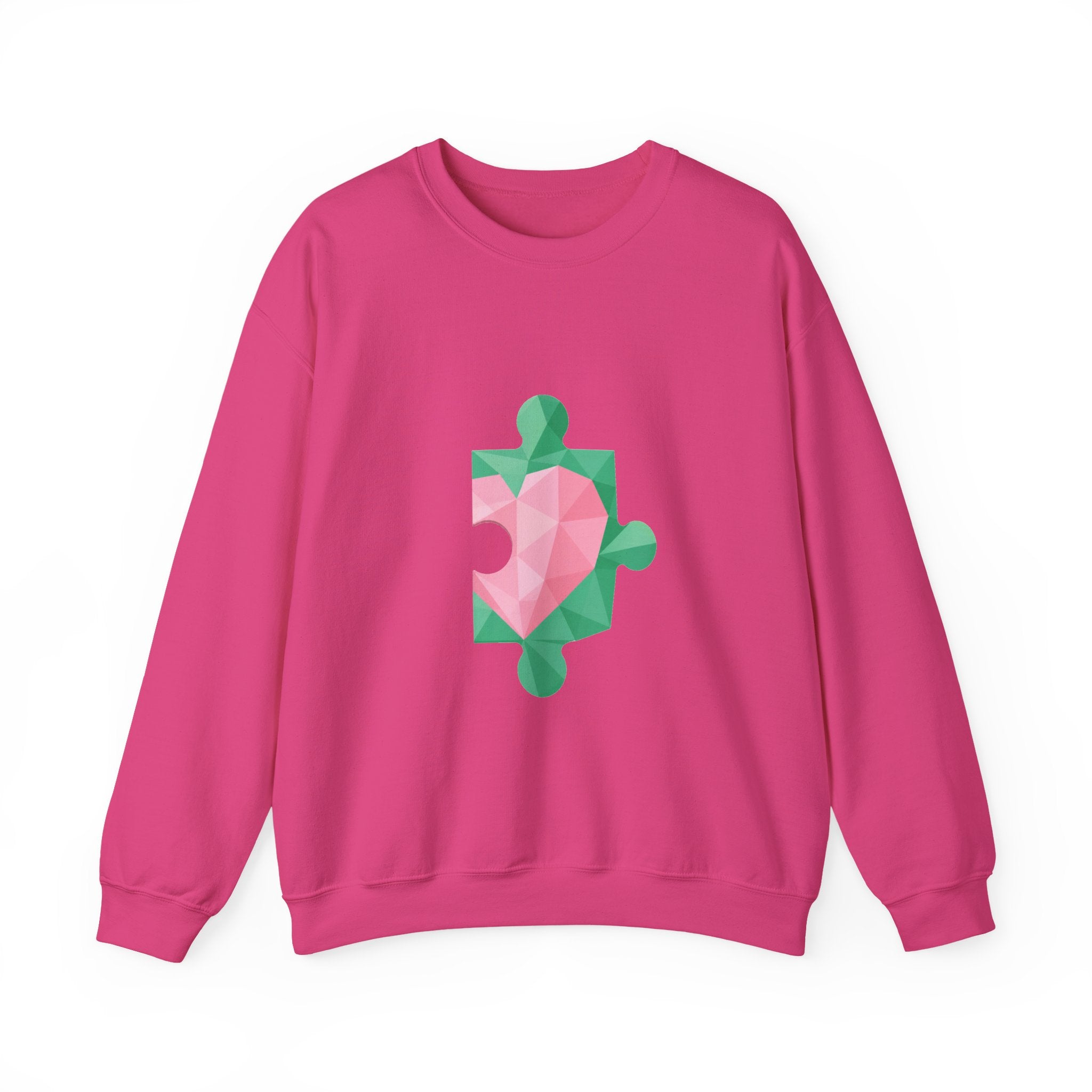 Matching Couple Sweatshirt - Puzzle Pieces Matching Couple Crewneck Sweatshirt Geometric Art His Hers Couple Gift - Design B