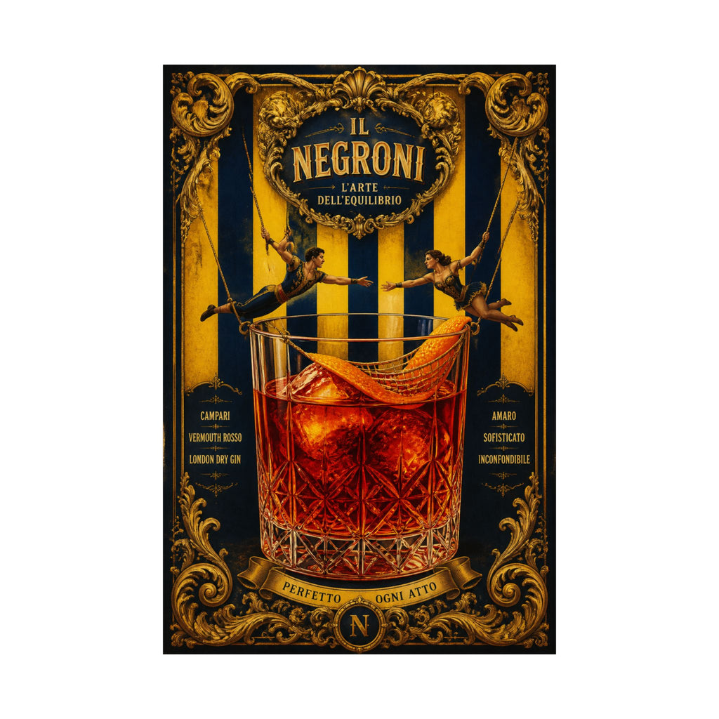 Negroni Trapeze Act Wall Art Poster 18×24 Baroque Home Office Decor Maximalist Print