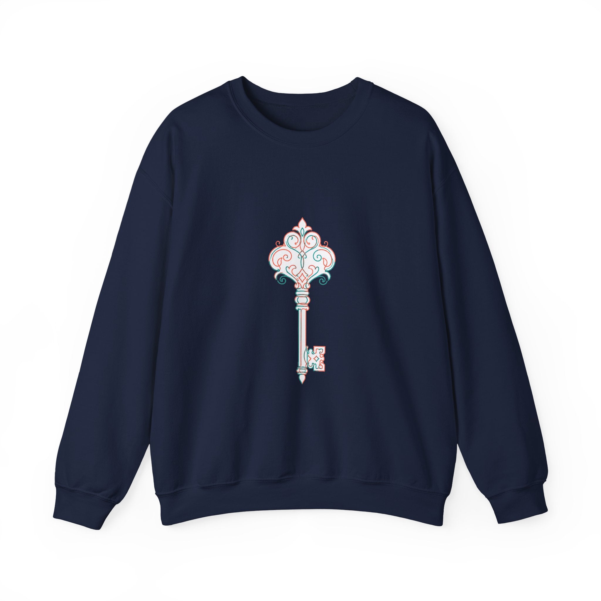 Matching Couple Sweatshirt - Key & Lock Matching Couple Crewneck Sweatshirt Minimalist Art His Hers Valentine Gift - Design A