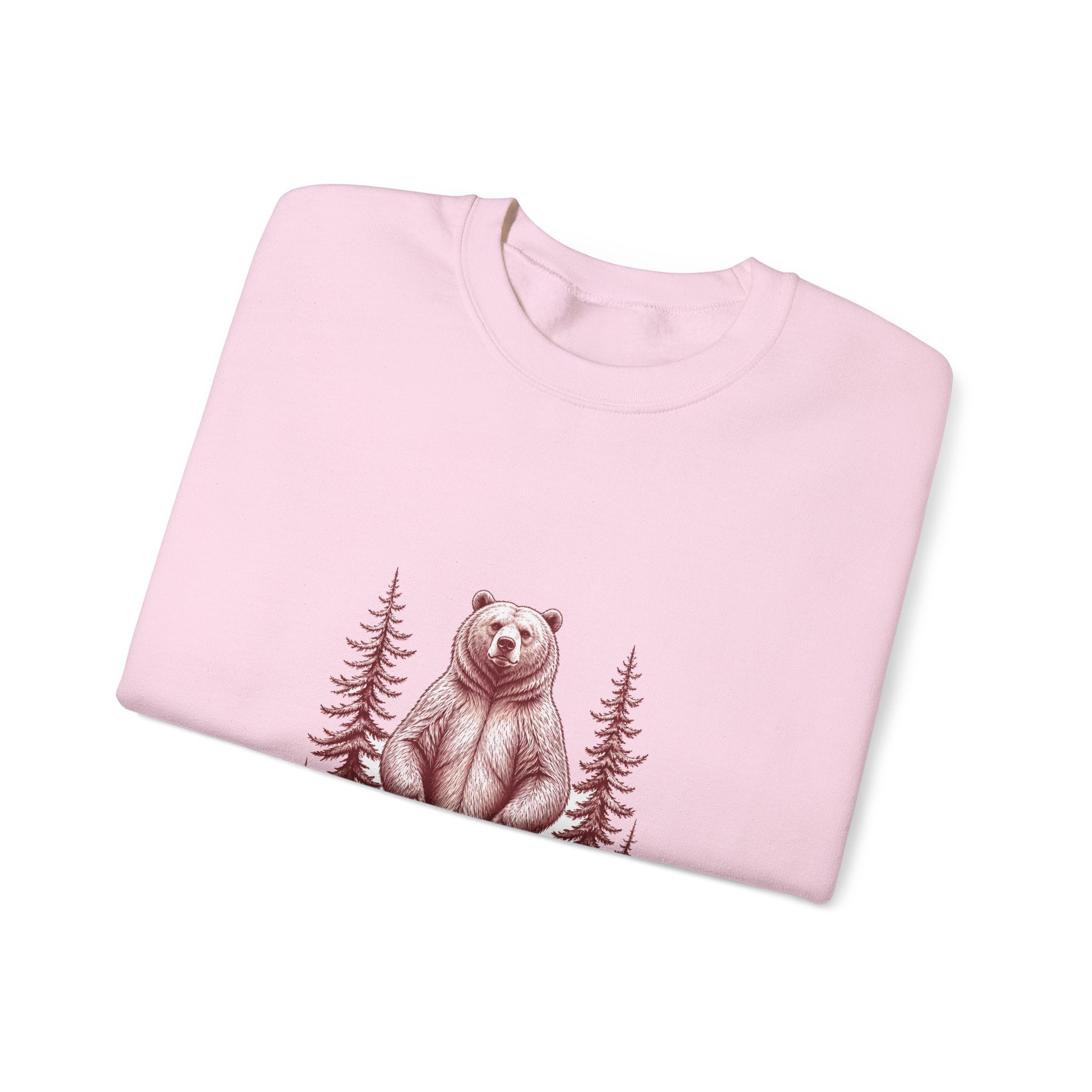 Matching Couple Sweatshirt - Bear & Deer Matching Couple Comfort Colors Crew Hand-Drawn Art His Hers Anniversary Gift - Design A