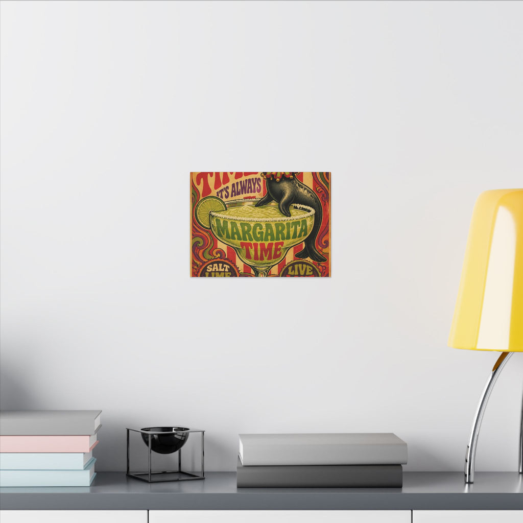 Margarita Balancing Seal Wall Art Canvas 24×36 Psychedelic Dining Room Decor Maximalist Print