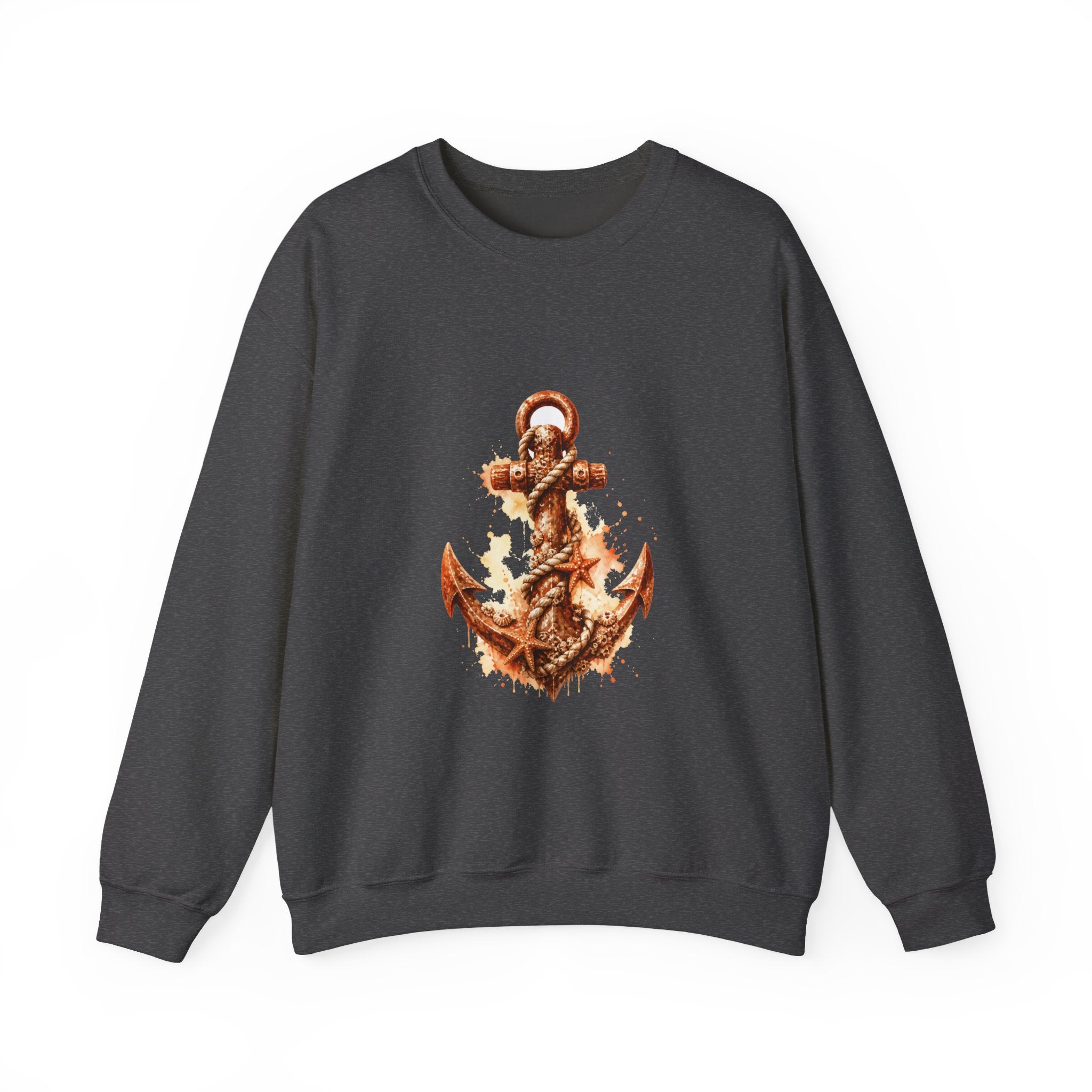 Matching Couple Sweatshirt - Anchor & Sail Matching Couple Crewneck Sweatshirt Watercolor Art His Hers Engagement Gift - Design A