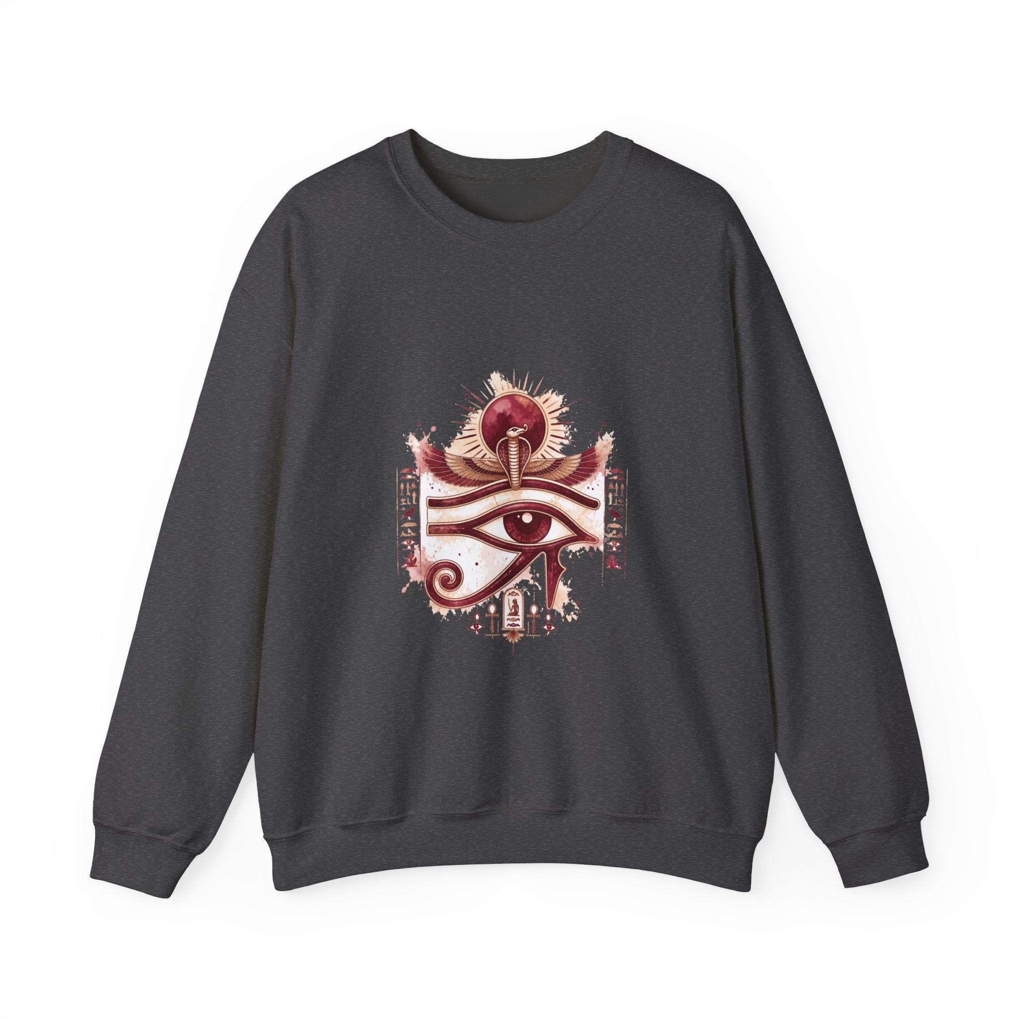 Matching Couple Sweatshirt - Eye of Ra & Horus Matching Couple Crewneck Sweatshirt Watercolor Art His Hers Engagement Gift - Design A