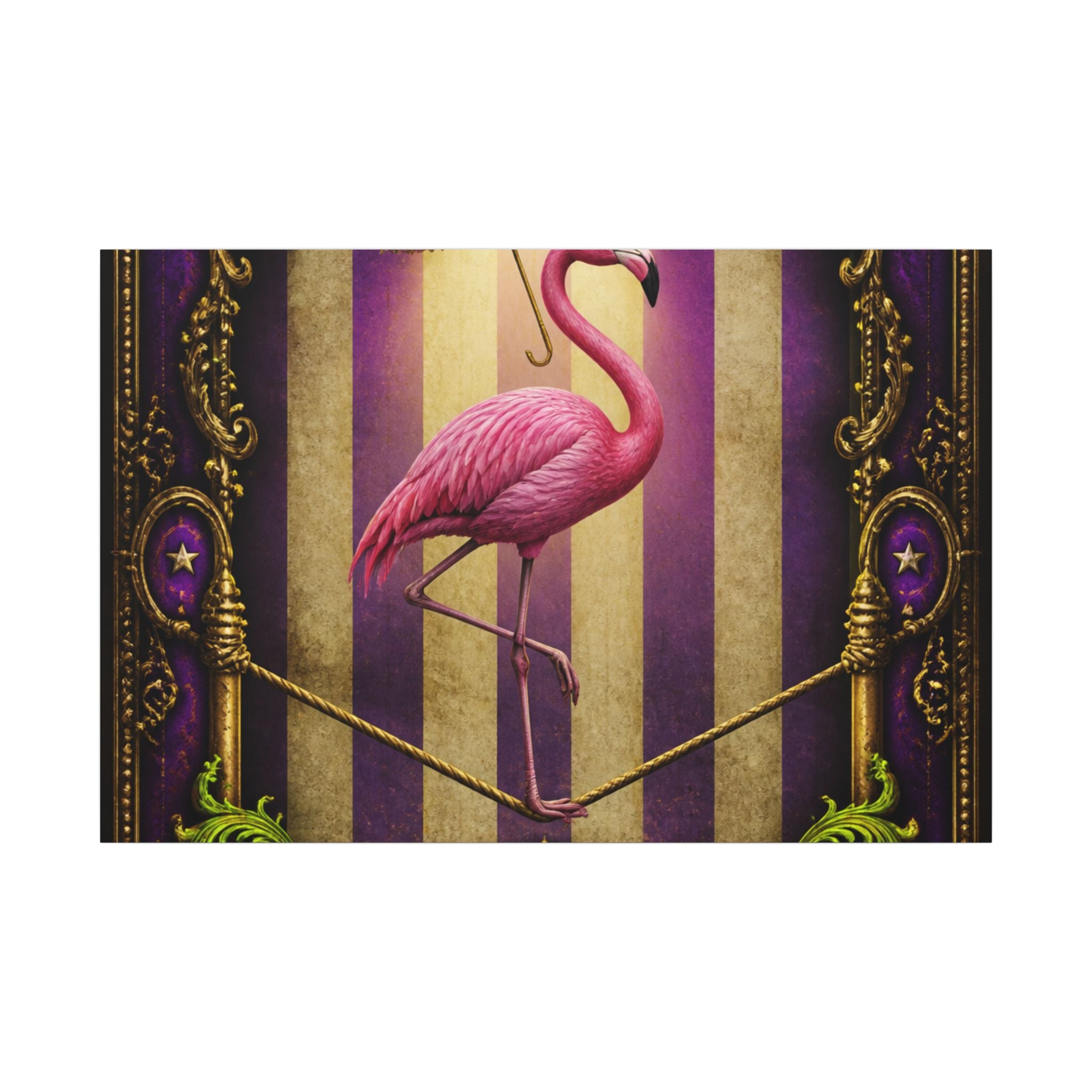 Flamingo Tightrope Wall Art Canvas 16×20 Baroque Home Office Decor Maximalist Print
