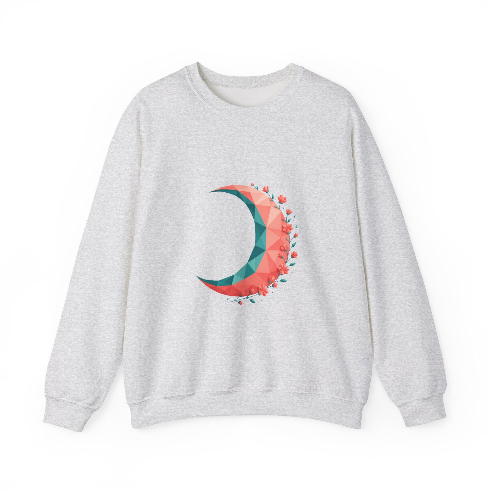 Matching Couple Sweatshirt - Waxing & Waning Moon Matching Couple Crewneck Sweatshirt Geometric Art His Hers Couple Gift - Design A
