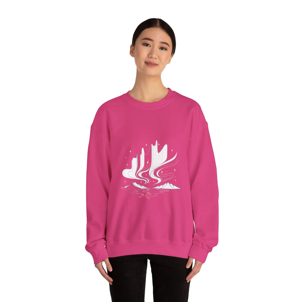 Matching Couple Sweatshirt - Aurora & Southern Cross Matching Couple Crewneck Sweatshirt Minimalist Art His Hers Valentine Gift - Design A