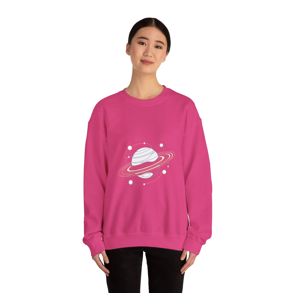 Matching Couple Sweatshirt - Saturn & Jupiter Matching Couple Crewneck Sweatshirt Minimalist Art His Hers Valentine Gift - Design A