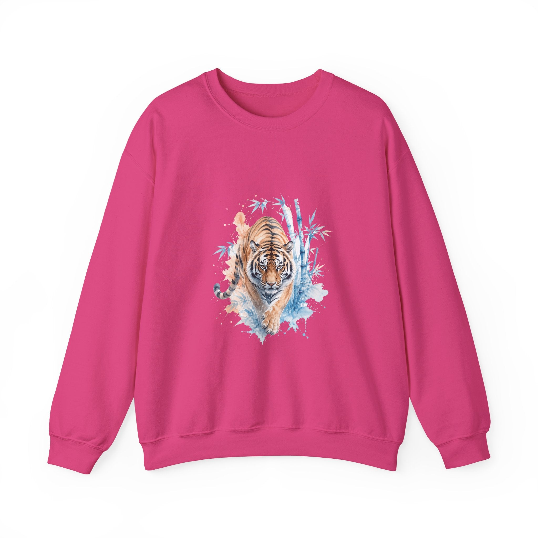 Matching Couple Sweatshirt - Tiger & Crane Matching Couple Comfort Colors Crew Watercolor Art His Hers Birthday Gift - Design A