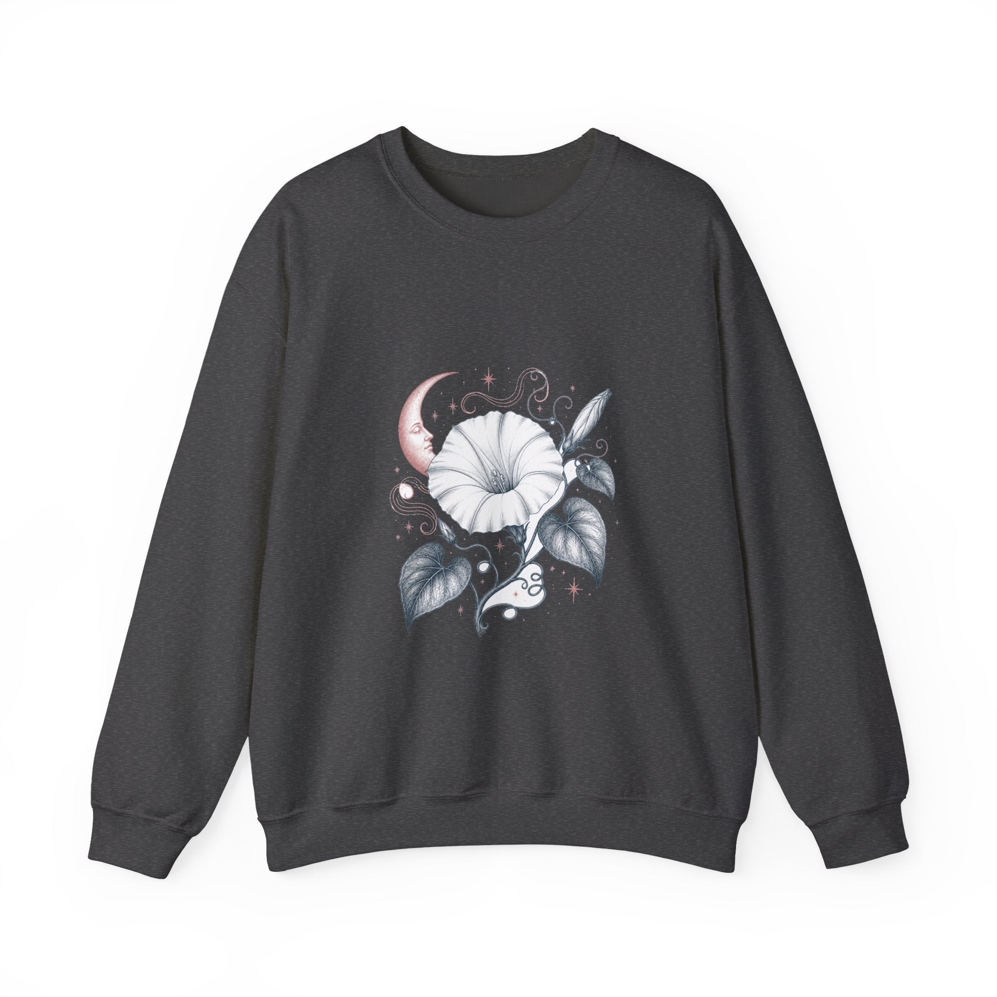 Matching Couple Sweatshirt - Sunflower & Moonflower Matching Couple Comfort Colors Crew Vintage Art His Hers Honeymoon Gift - Design B