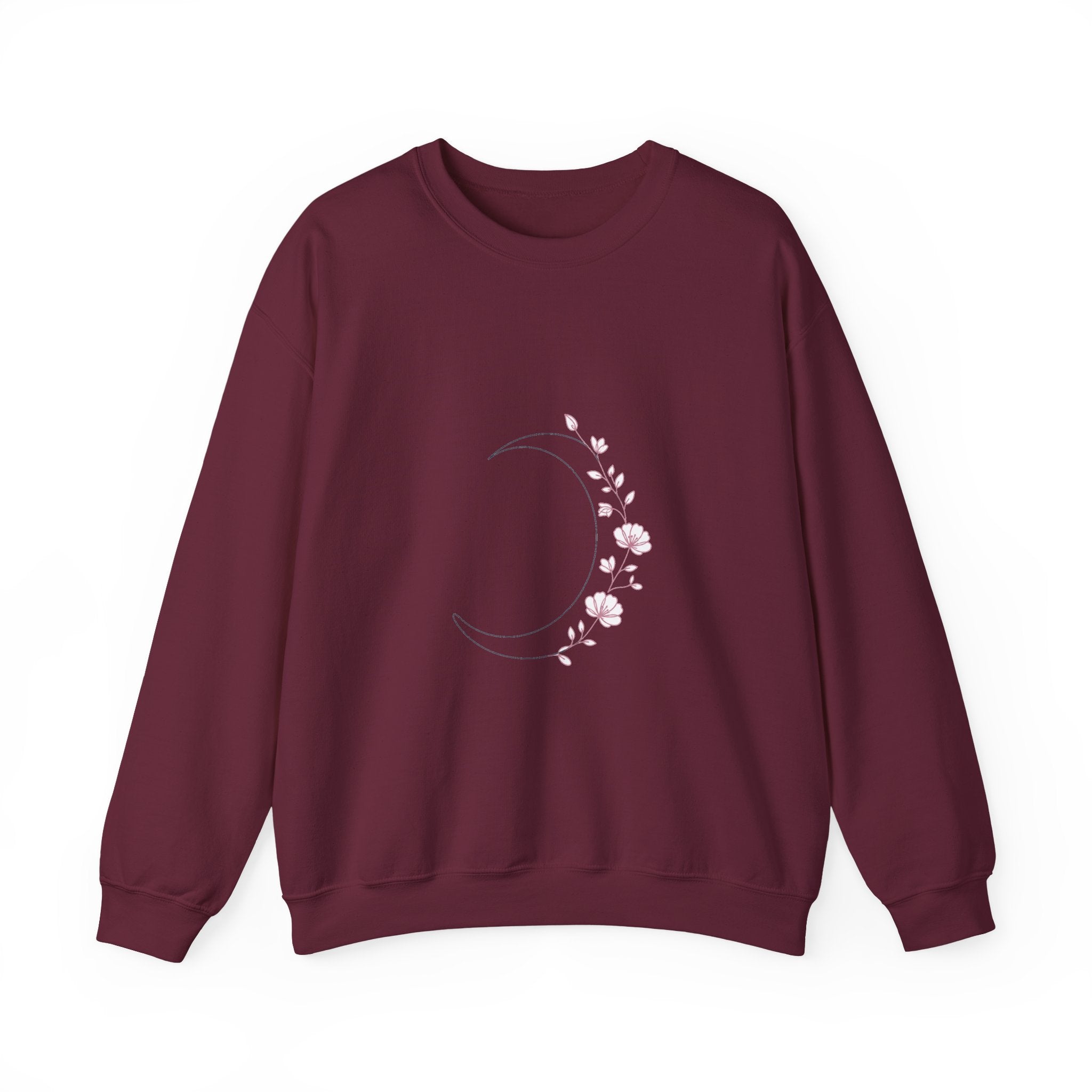 Matching Couple Sweatshirt - Waxing & Waning Moon Matching Couple Comfort Colors Crew Minimalist Art His Hers Christmas Gift - Design A