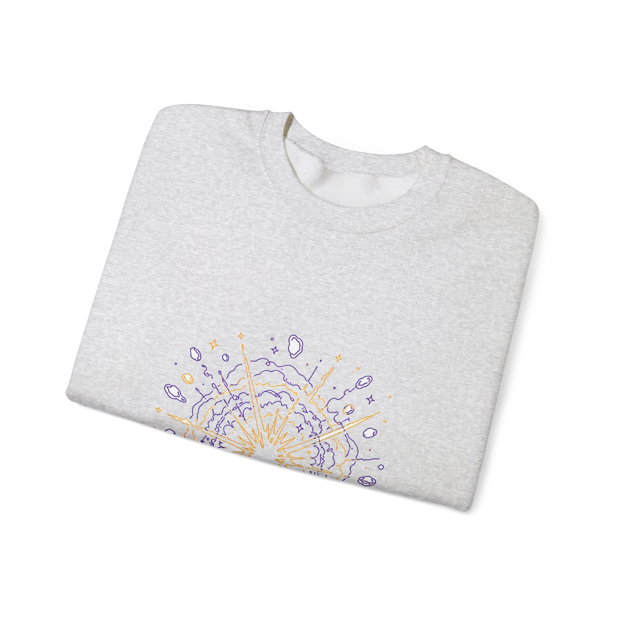 Matching Couple Sweatshirt - Galaxy & Supernova Matching Couple Crewneck Sweatshirt Minimalist Art His Hers Valentine Gift - Design B