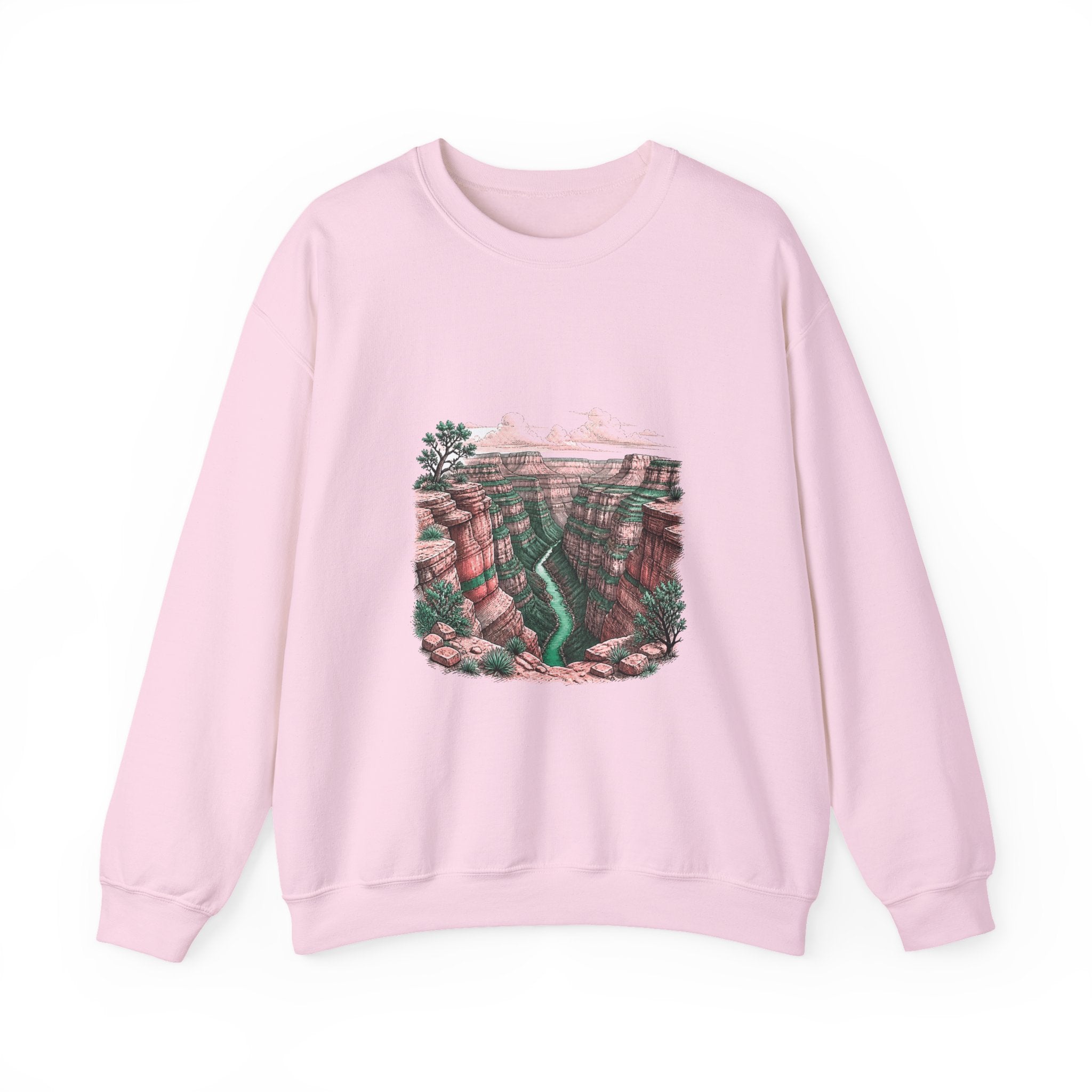 Matching Couple Sweatshirt - Lavender Fields & Canyon Matching Couple Comfort Colors Crew Hand-Drawn Art His Hers Anniversary Gift - Design B