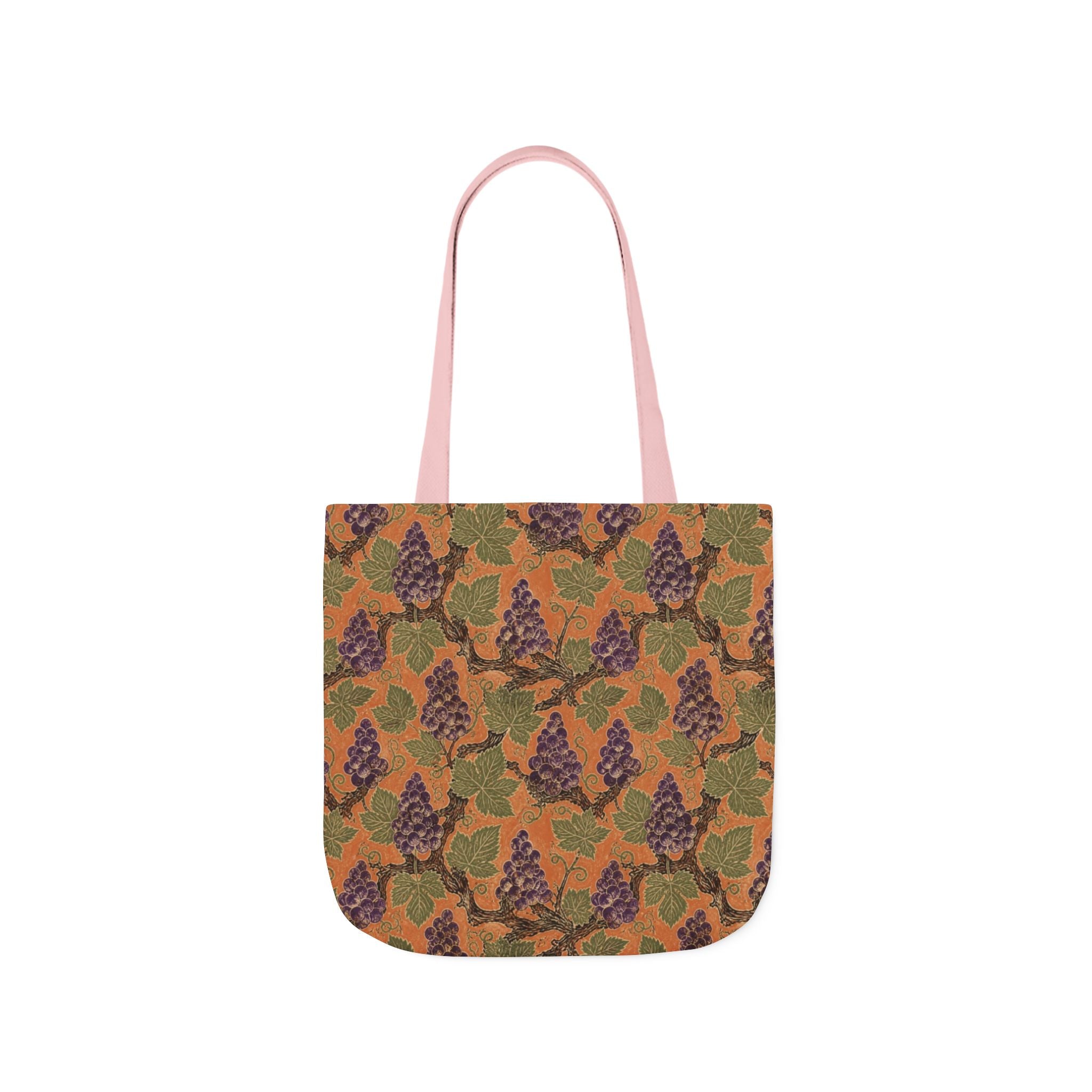 Grape Clusters Canvas Tote Bag Mediterranean Kitchen Linocut Design Italian Cottagecore Gift