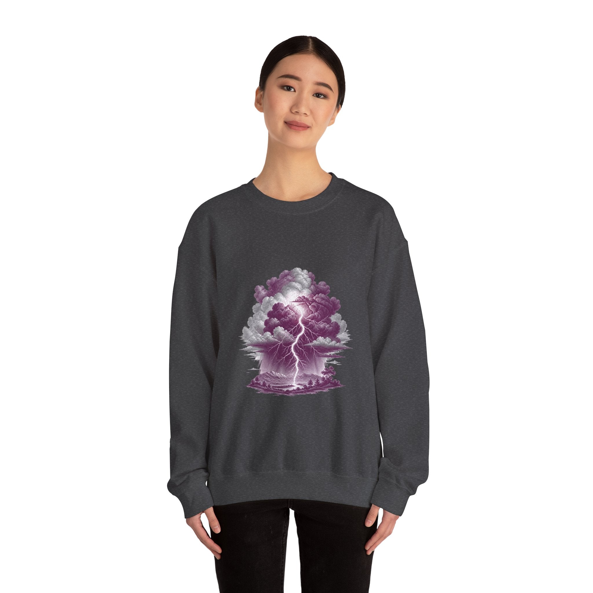 Matching Couple Sweatshirt - Storm & Rainbow Matching Couple Crewneck Sweatshirt Vintage Art His Hers Wedding Gift - Design A