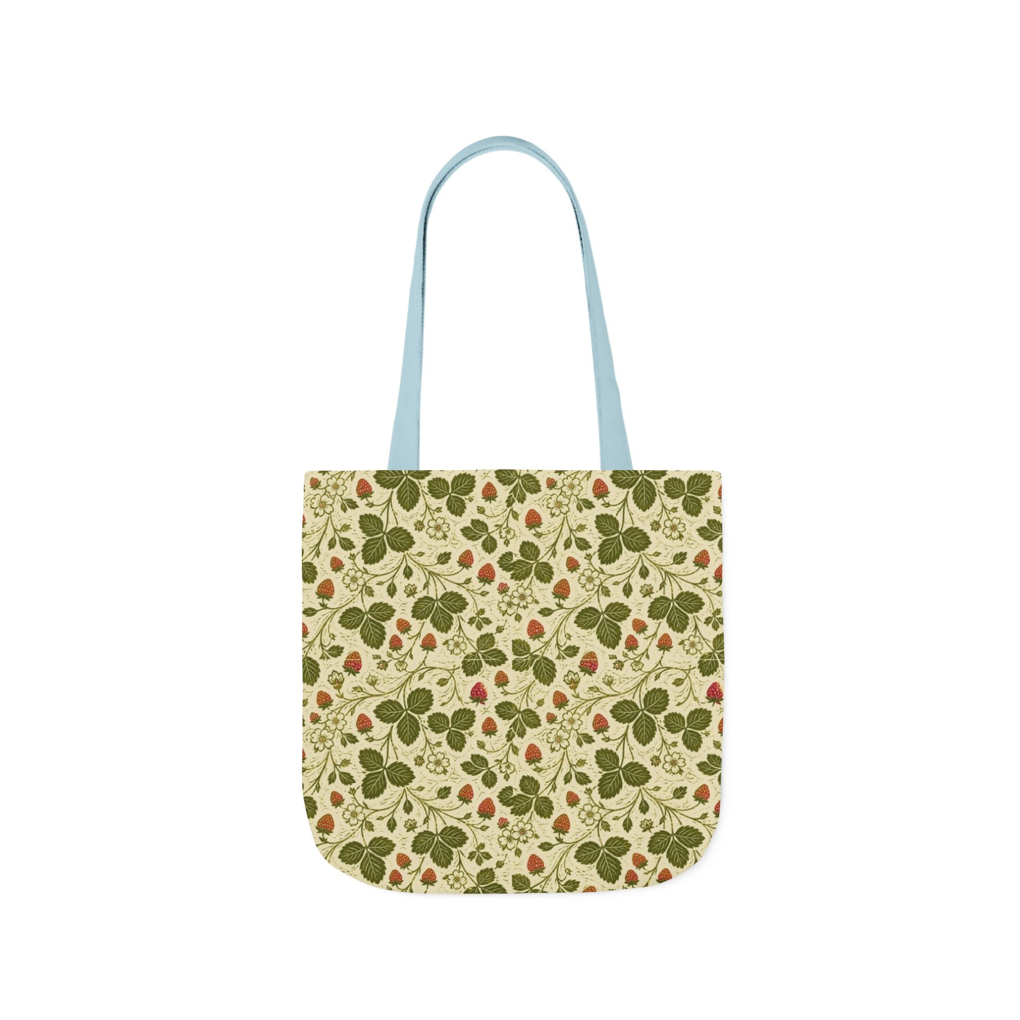 Wild Strawberries Canvas Tote Bag Mediterranean Kitchen Linocut Design Italian Cottagecore Gift