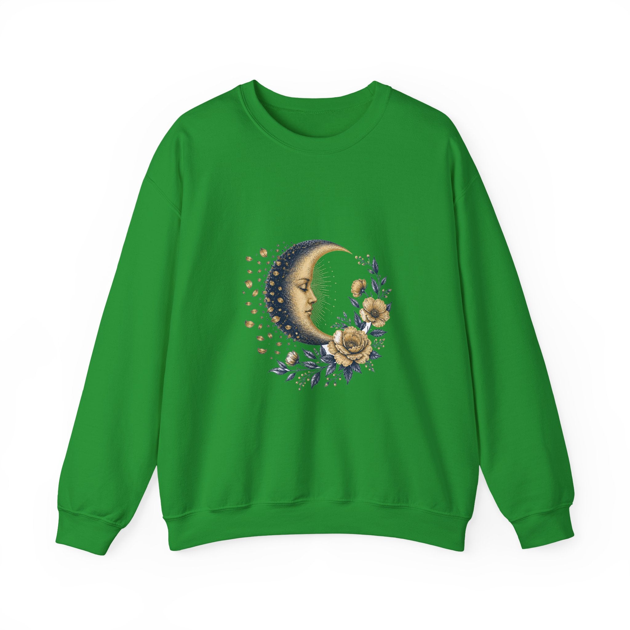 Matching Couple Sweatshirt - Waxing & Waning Moon Matching Couple Premium Fleece Sweatshirt Vintage Art His Hers Honeymoon Gift - Design B