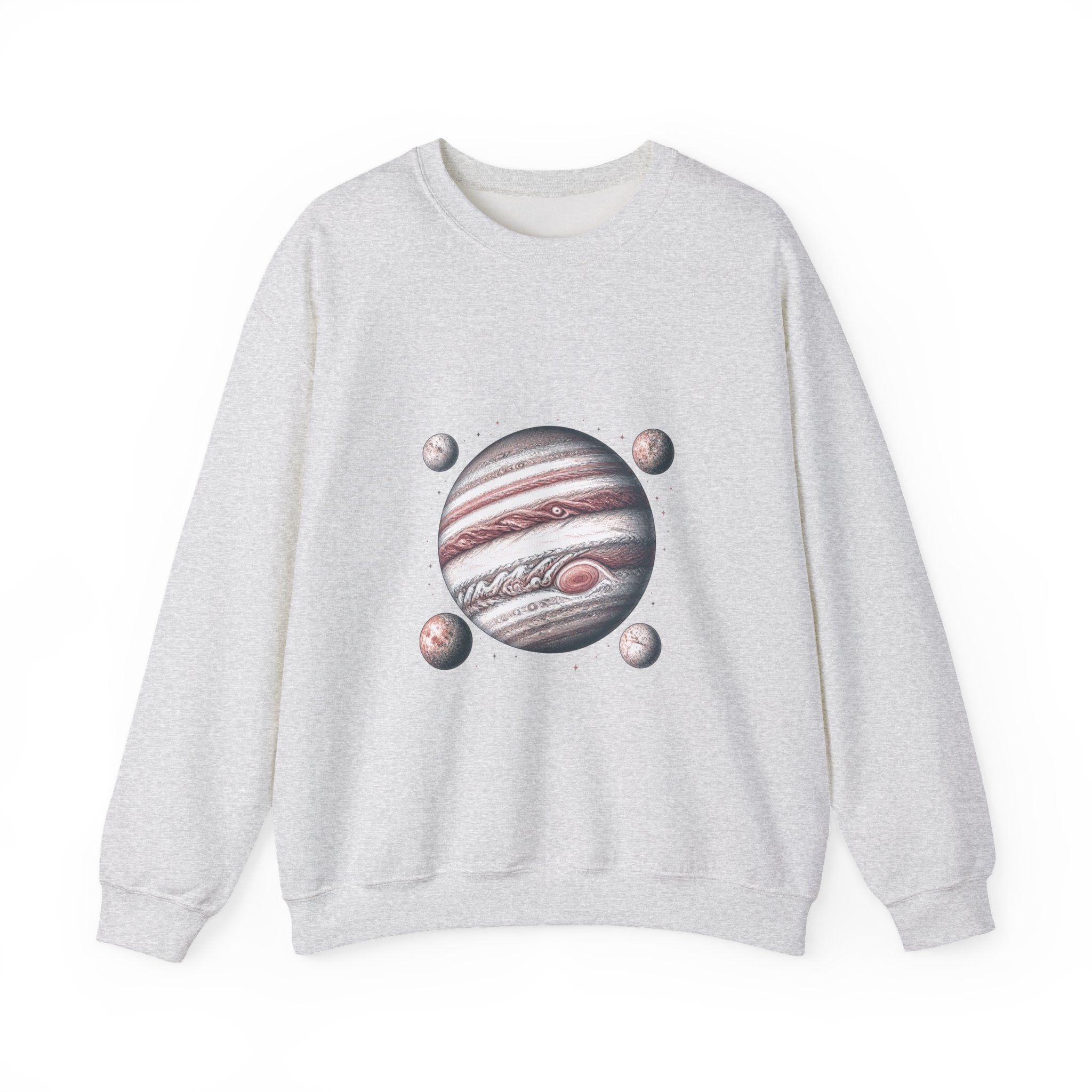 Matching Couple Sweatshirt - Saturn & Jupiter Matching Couple Crewneck Sweatshirt Hand-Drawn Art His Hers Best Friend Gift - Design B