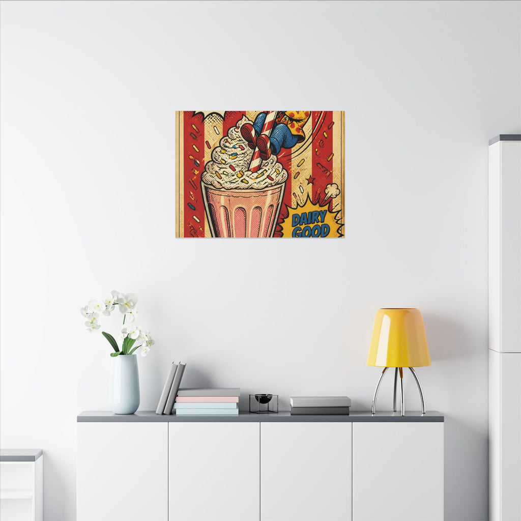 Milkshake Slide Clown Wall Art Canvas 24×36 Pop Art Restaurant Decor Maximalist Print