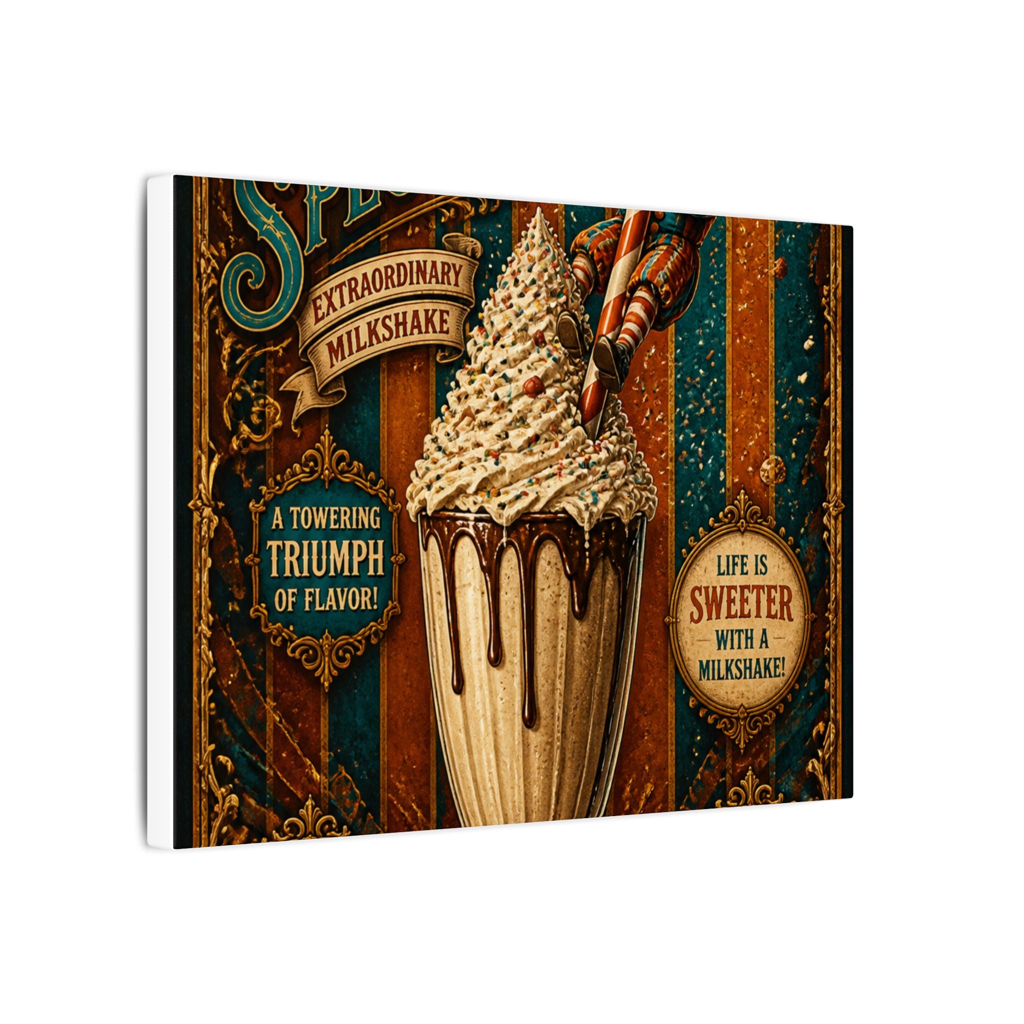 Milkshake Slide Clown Wall Art Canvas 24×36 Baroque Studio Decor Maximalist Print