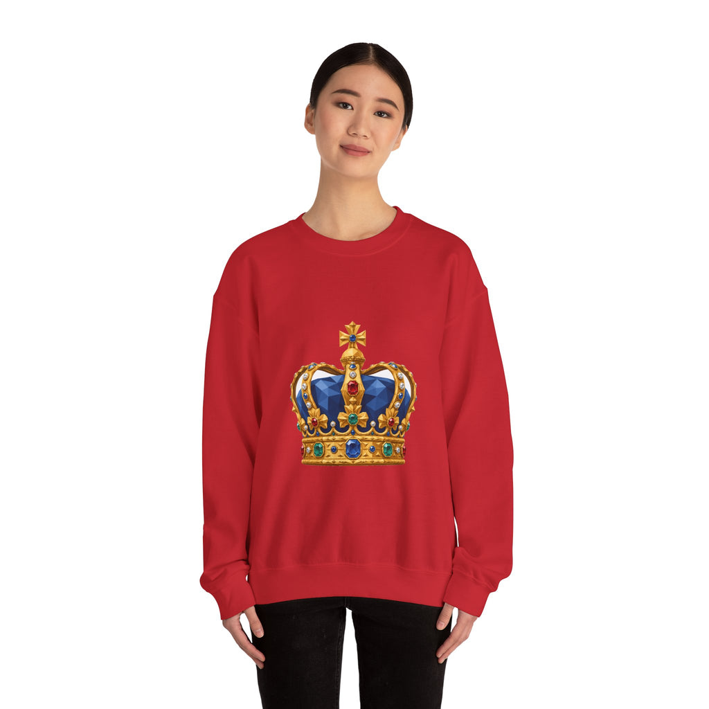 Matching Couple Sweatshirt - Crown & Shield Matching Couple Premium Fleece Sweatshirt Geometric Art His Hers Love Gift - Design A