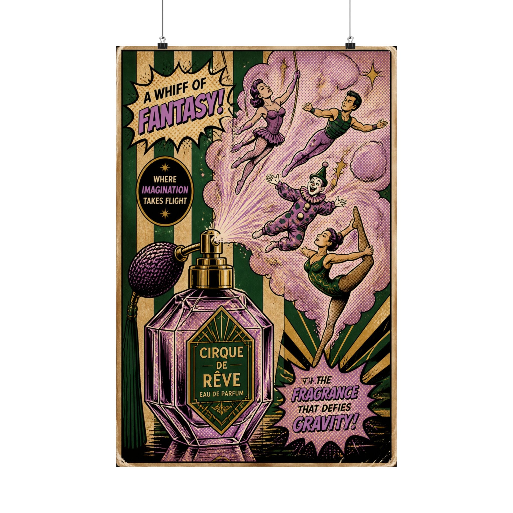 Perfume Bottle Fountain Wall Art Poster 18×24 Pop Art Living Room Decor Maximalist Print