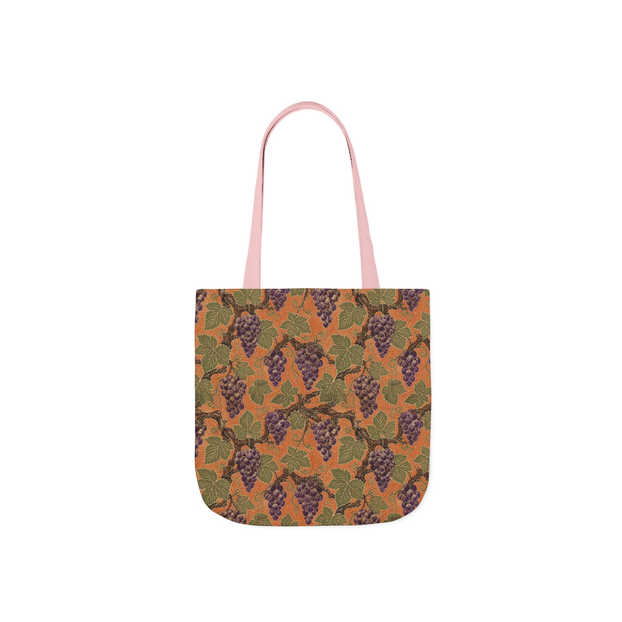 Grape Clusters Canvas Tote Bag Mediterranean Kitchen Linocut Design Italian Cottagecore Gift
