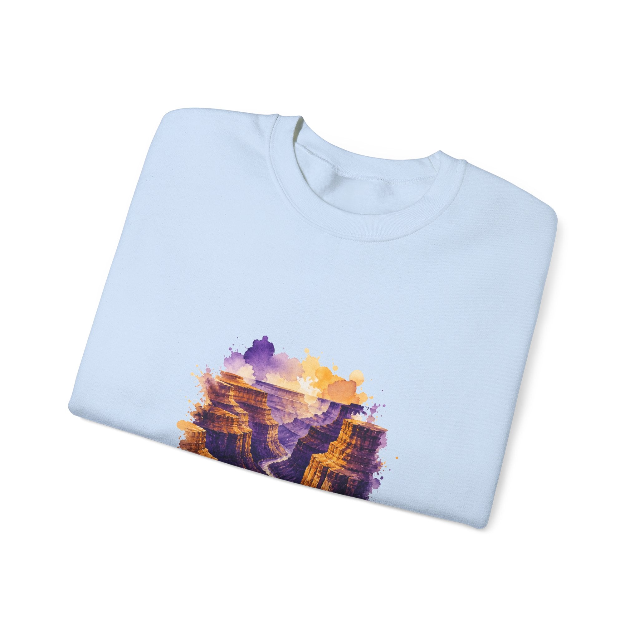 Matching Couple Sweatshirt - Lavender Fields & Canyon Matching Couple Premium Fleece Sweatshirt Watercolor Art His Hers Birthday Gift - Design B