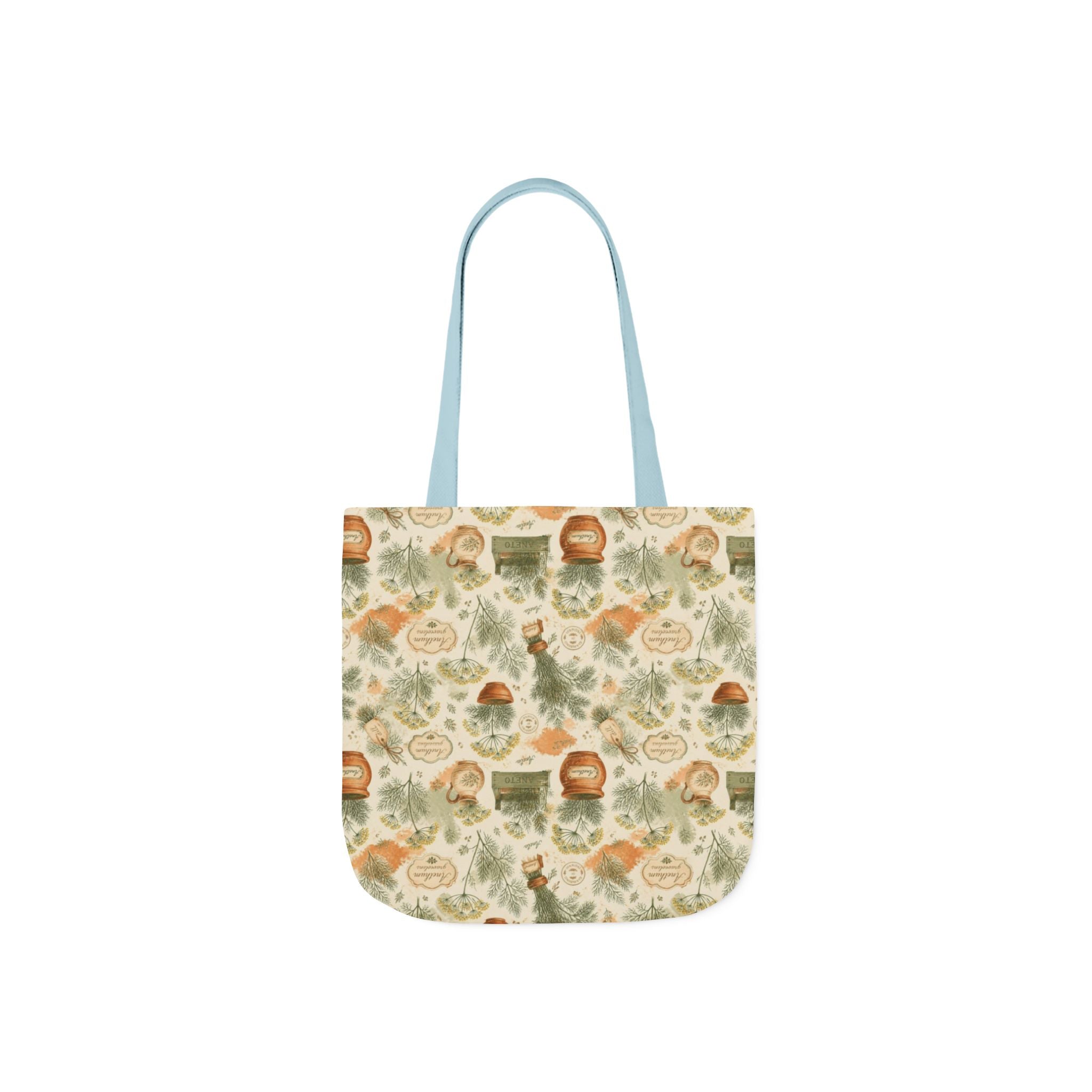 Dill Fronds Canvas Tote Bag Mediterranean Kitchen Watercolor Design Italian Cottagecore Gift
