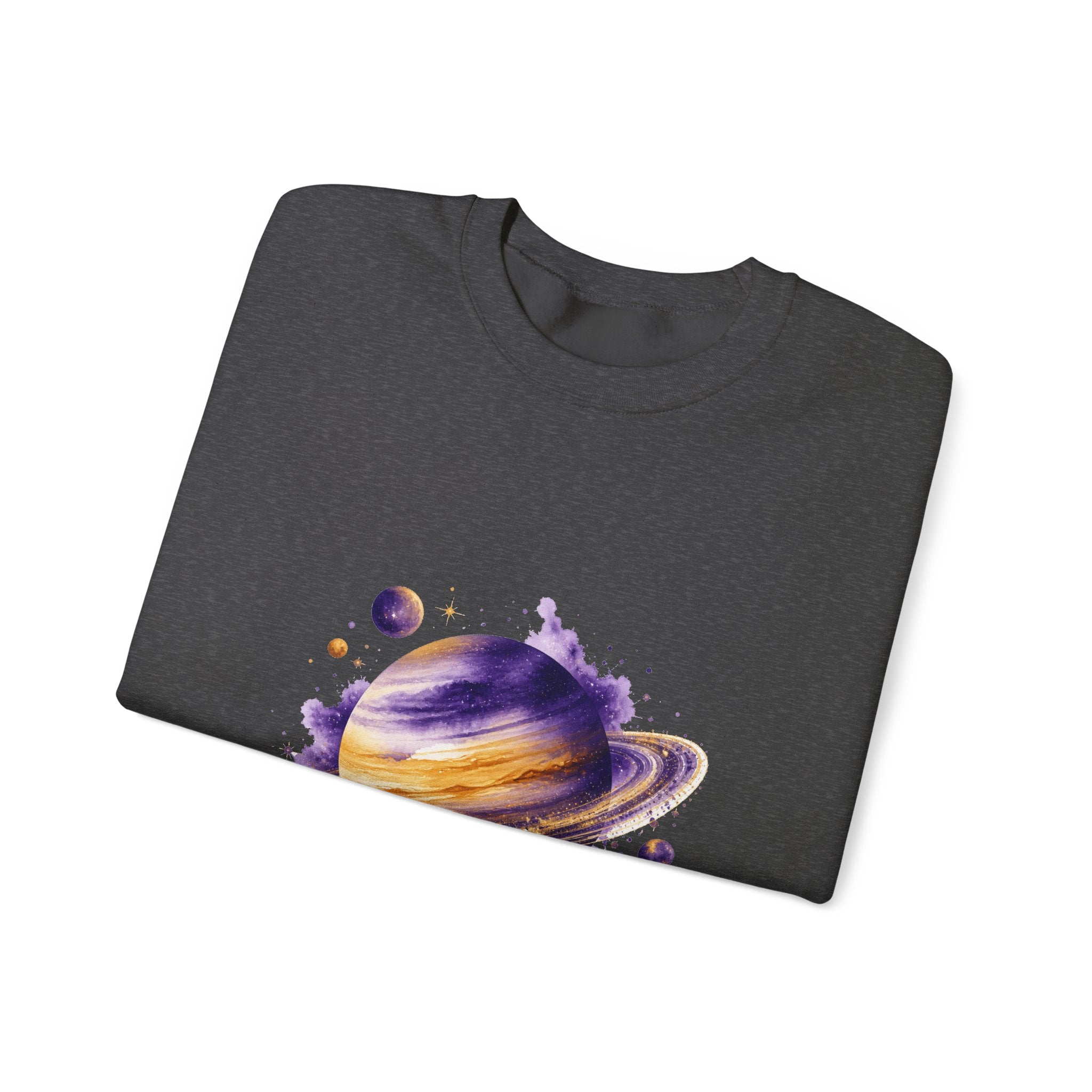 Matching Couple Sweatshirt - Astronaut & Planet Matching Couple Comfort Colors Crew Watercolor Art His Hers Birthday Gift - Design B