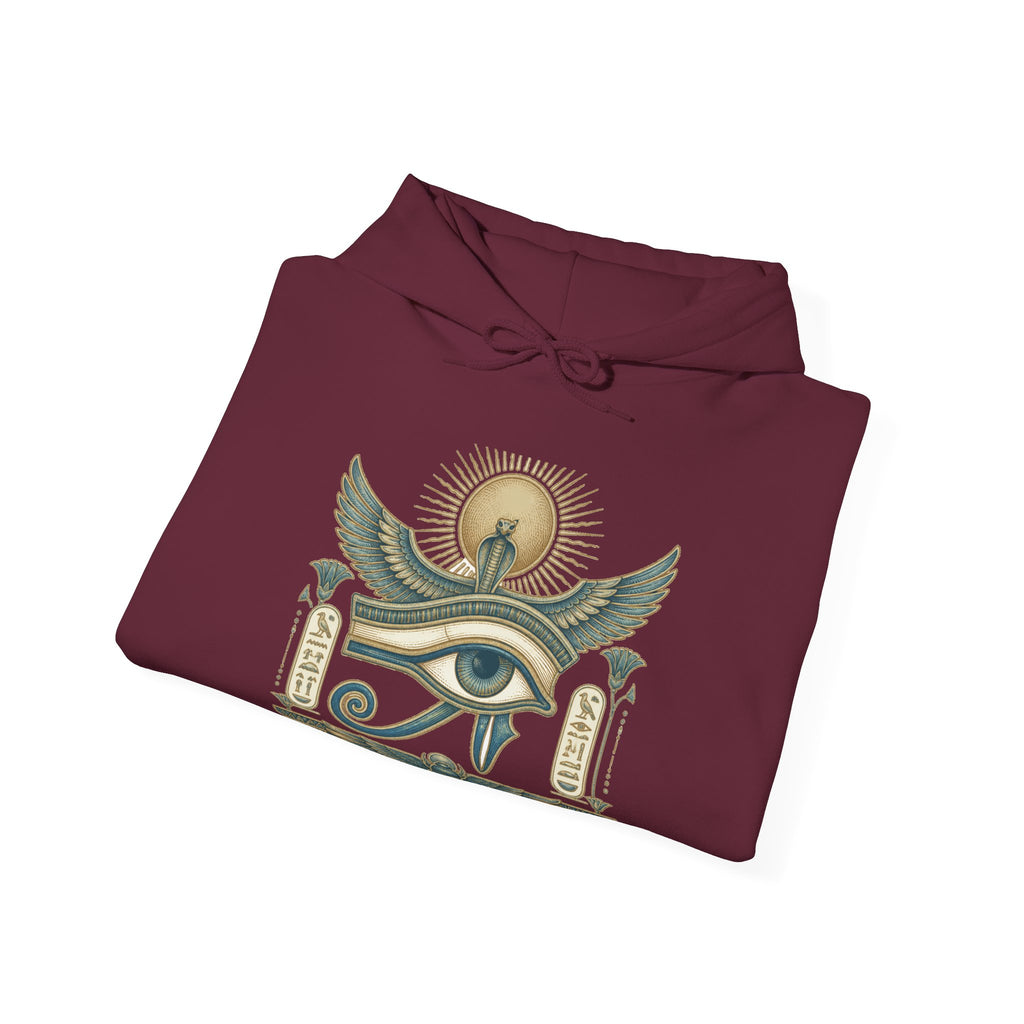 Matching Couple Sweatshirt - Eye of Ra & Horus Matching Couple Hooded Sweatshirt Vintage Art His Hers Wedding Gift - Design A