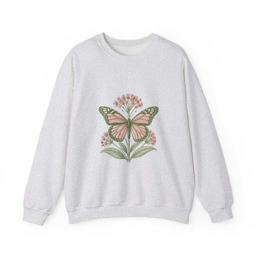 Matching Couple Sweatshirt - Butterfly & Moth Matching Couple Crewneck Sweatshirt Vintage Art His Hers Wedding Gift - Design A