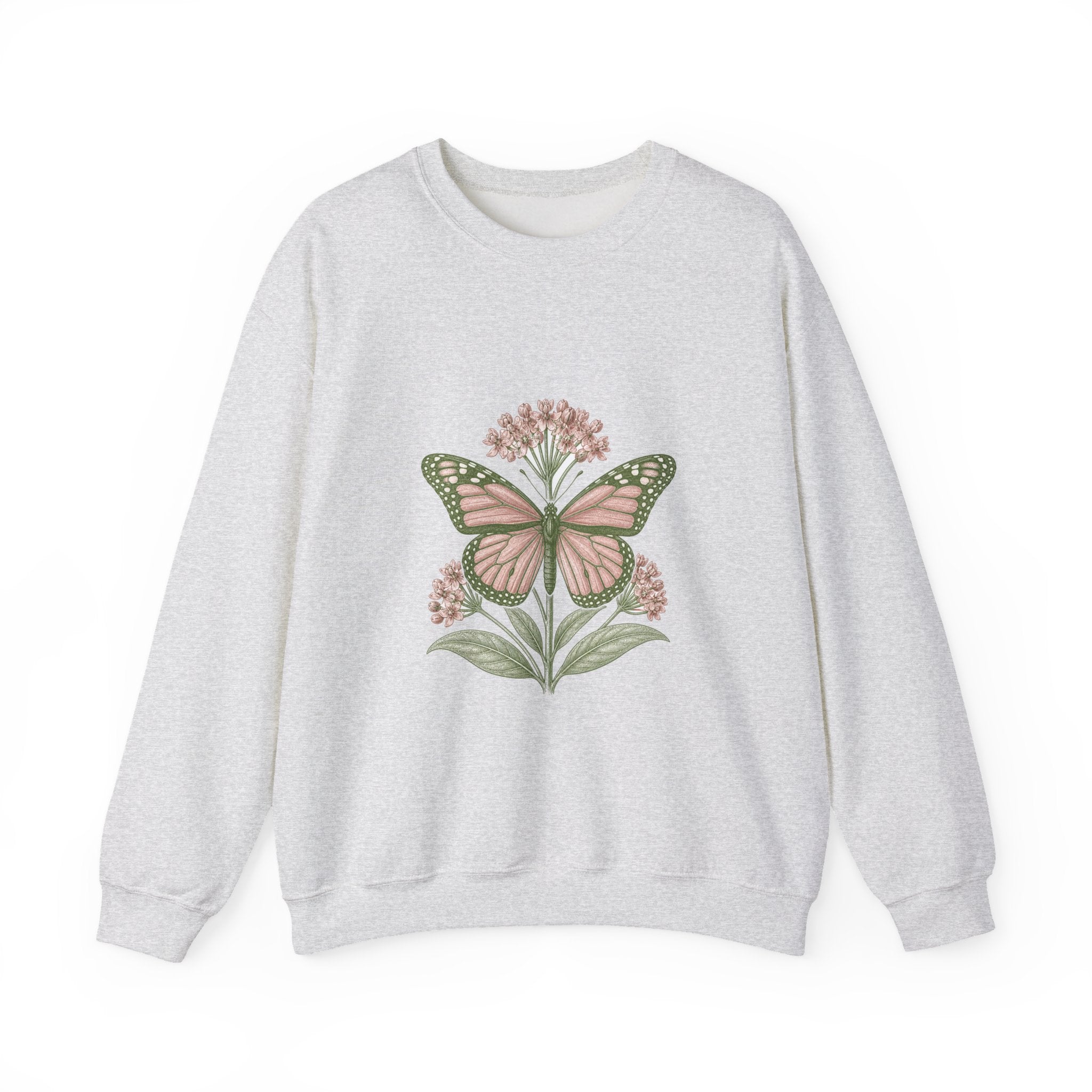 Matching Couple Sweatshirt - Butterfly & Moth Matching Couple Crewneck Sweatshirt Vintage Art His Hers Wedding Gift - Design A