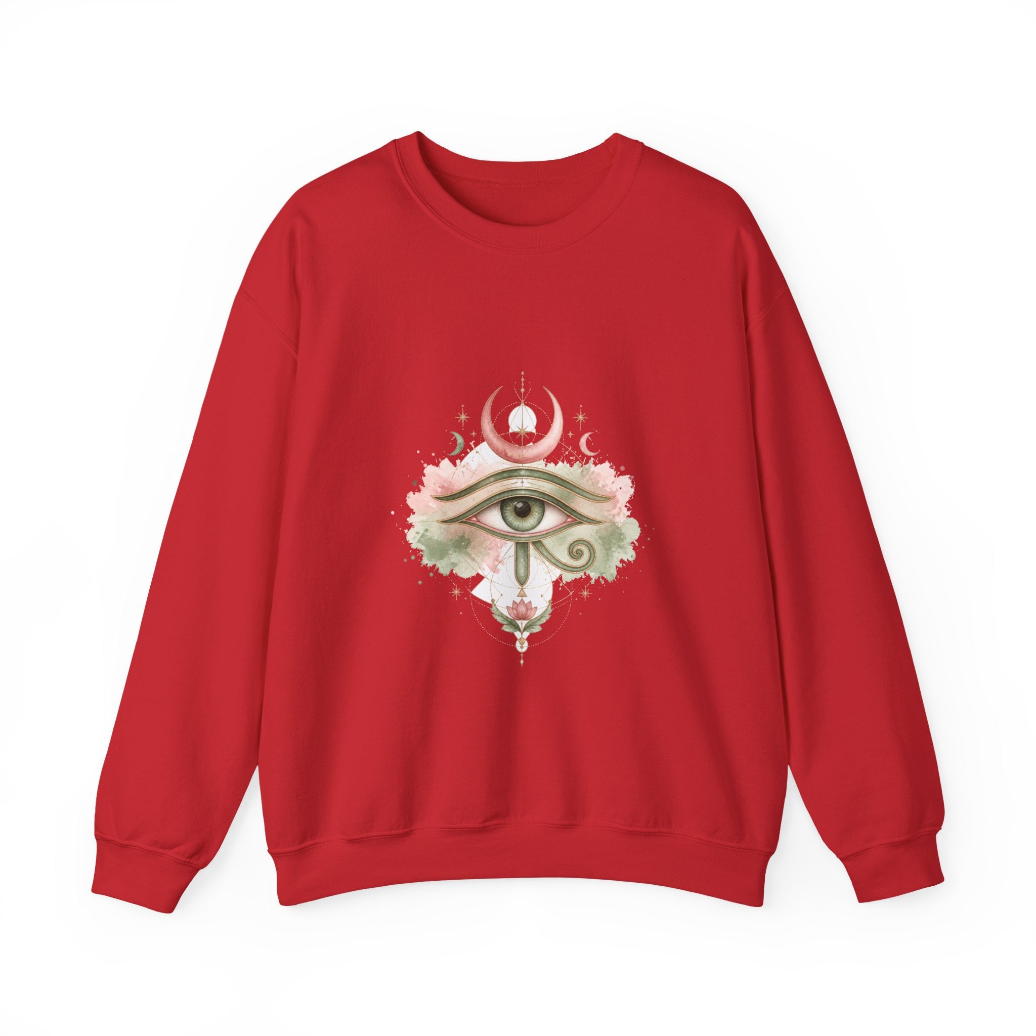 Matching Couple Sweatshirt - Eye of Ra & Horus Matching Couple Comfort Colors Crew Watercolor Art His Hers Birthday Gift - Design B