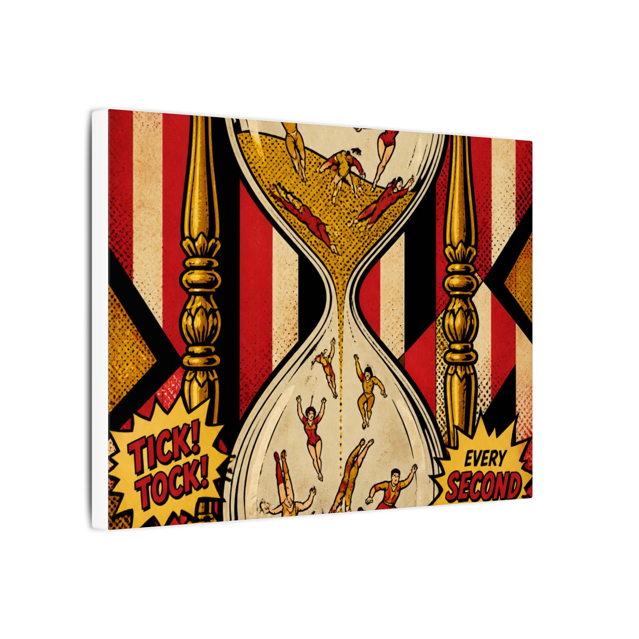 Hourglass Acrobats Wall Art Canvas 16×20 Pop Art Living Room Decor Maximalist Print