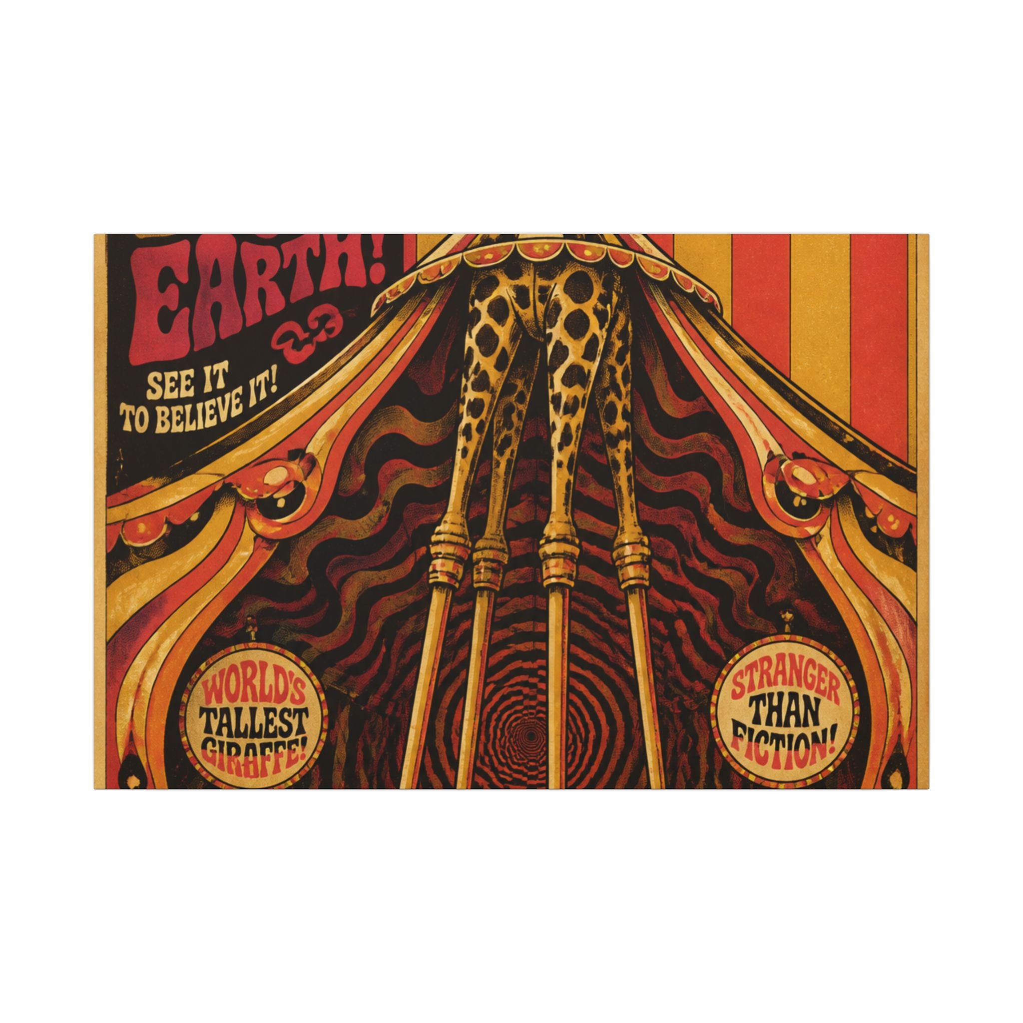 Giraffe on Stilts Wall Art Canvas 16×20 Psychedelic Cafe Decor Maximalist Print