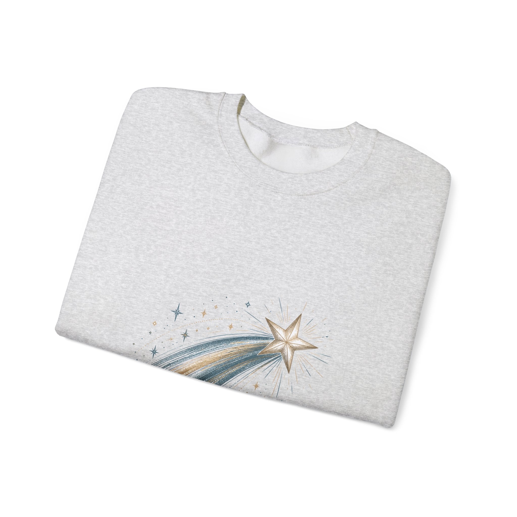 Matching Couple Sweatshirt - Shooting Star & North Star Matching Couple Crewneck Sweatshirt Hand-Drawn Art His Hers Best Friend Gift - Design A
